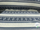 TISSU POLAIRE TRÈS DOUX LARGE RAYURES SERTIES DE FLOCONS INDIGO - My Little Coupon - tissu - coudre