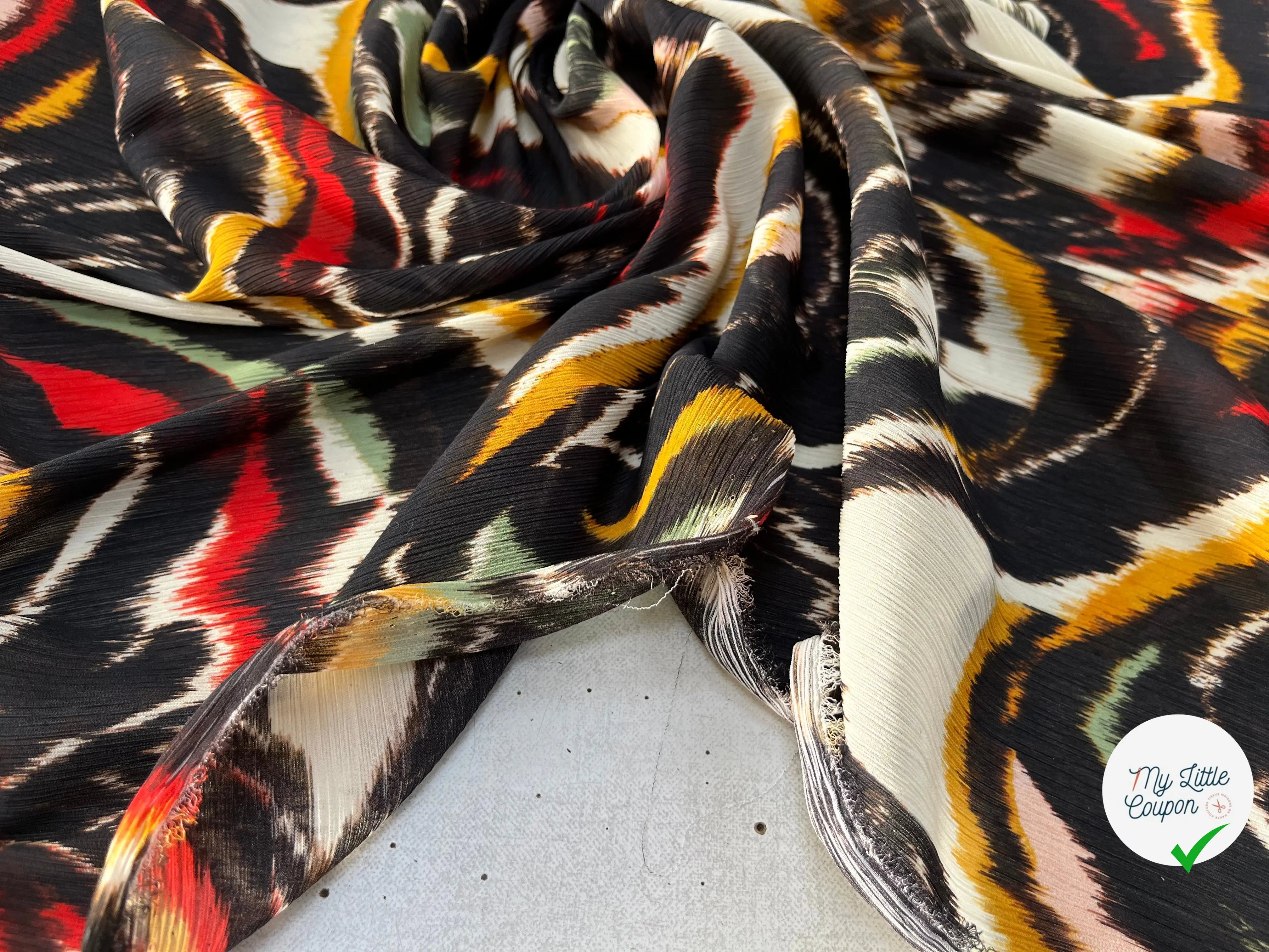 TISSU POLYESTER IMPRIMÉ VAGUE - My Little Coupon