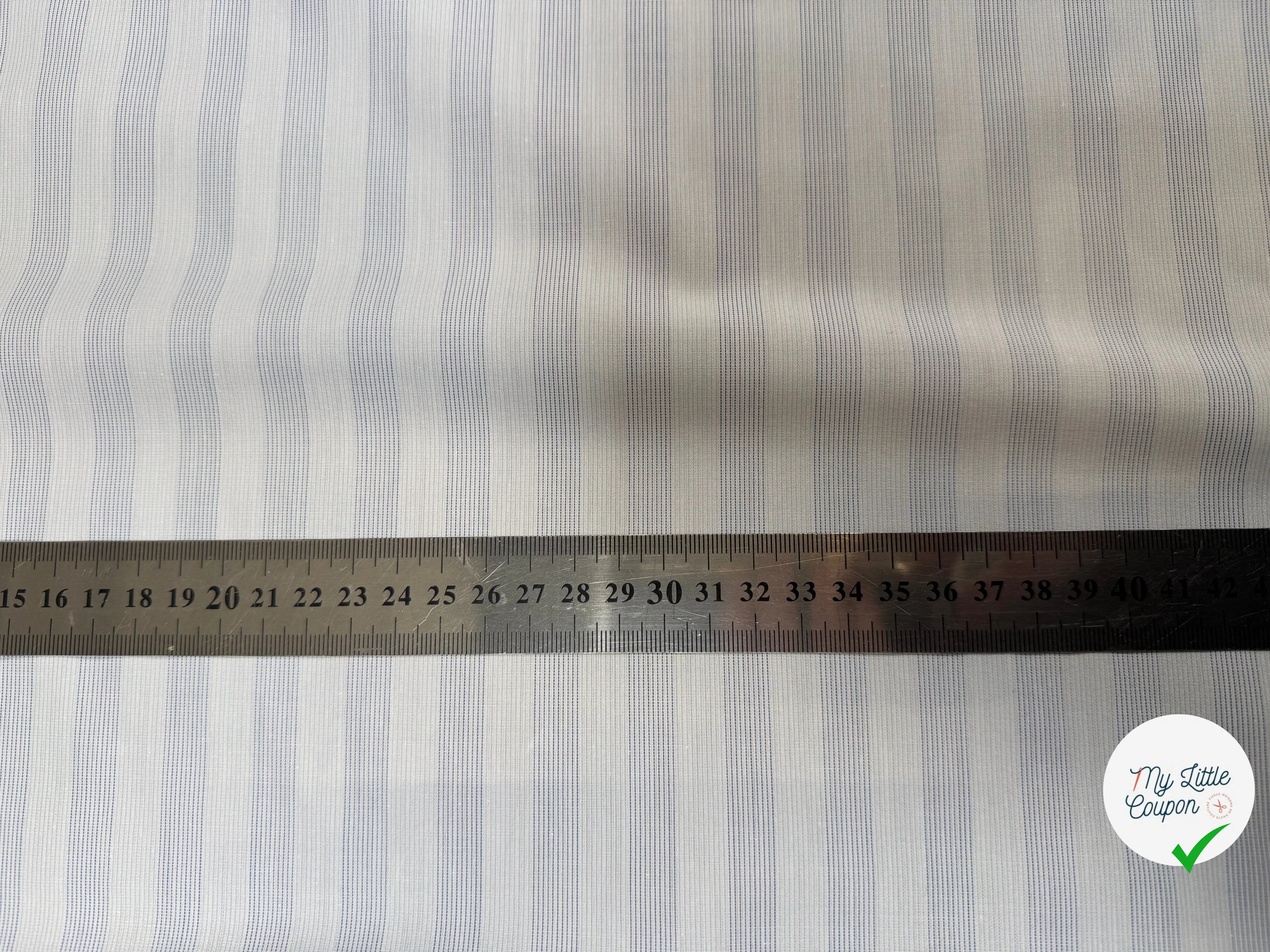 TISSU POPELINE - TOILE RAYE BLEU - My Little Coupon