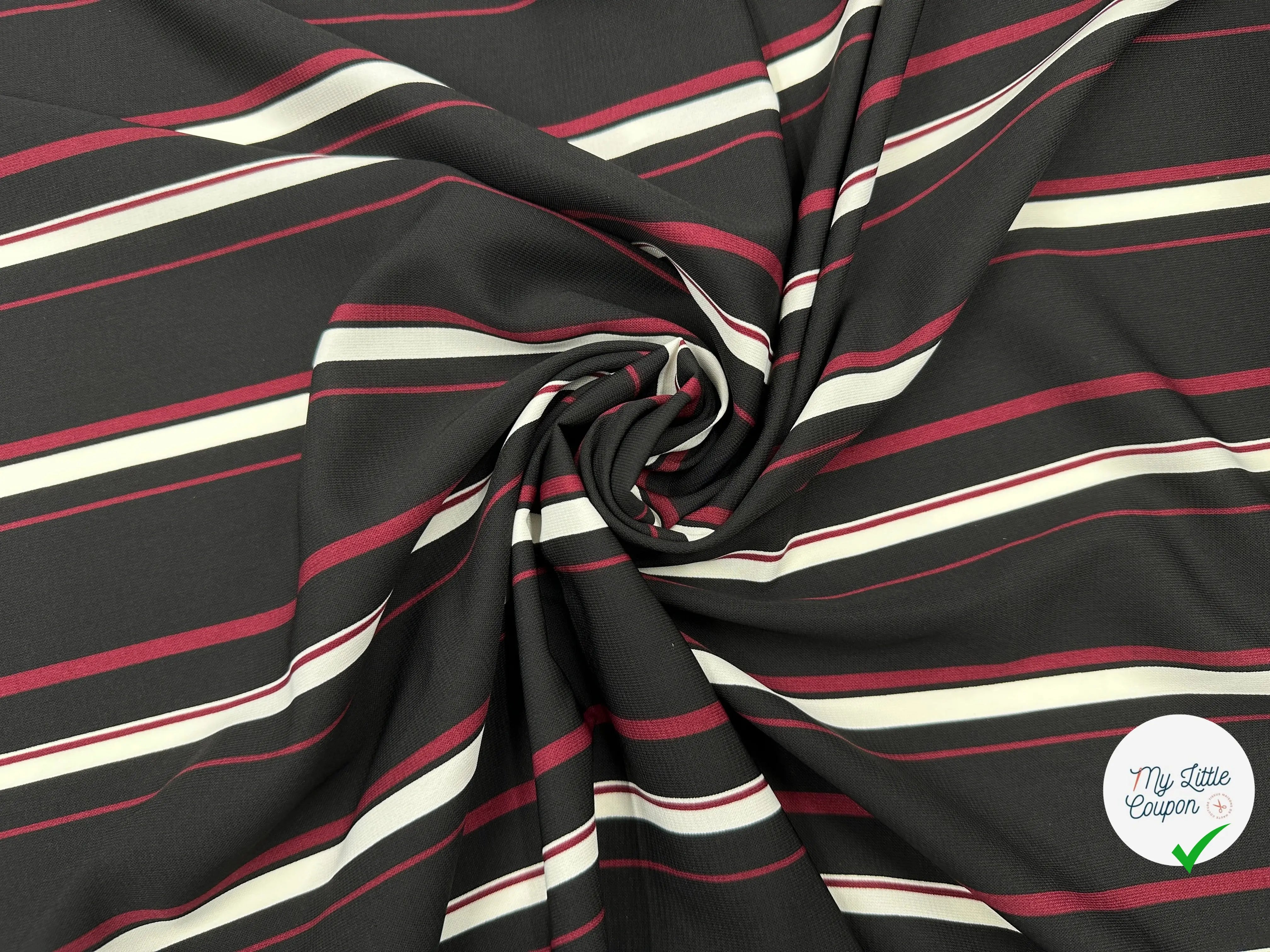 TISSU RAYURES SOBRE ROUGE ET NOIR - My Little Coupon