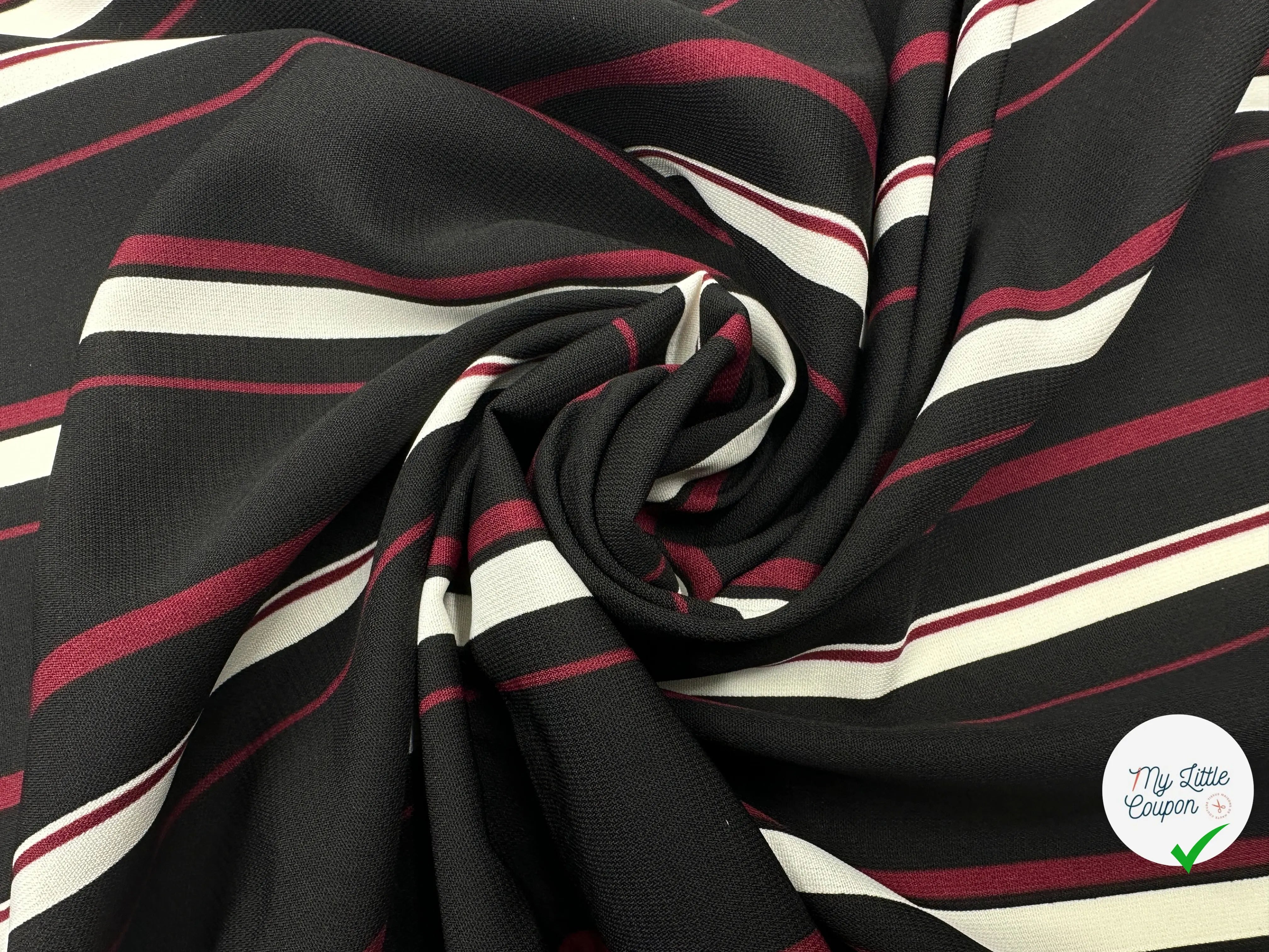 TISSU RAYURES SOBRE ROUGE ET NOIR - My Little Coupon