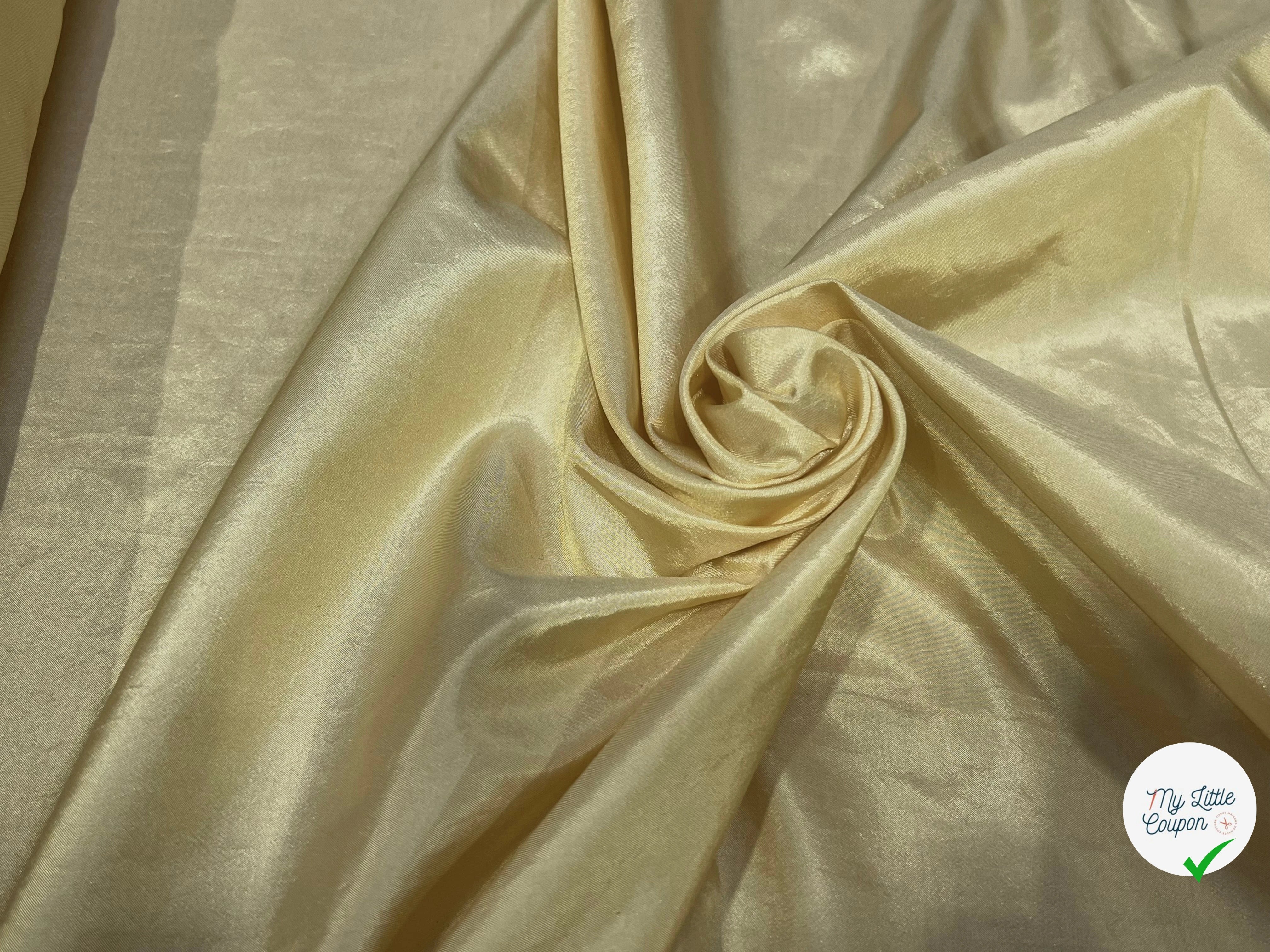 TISSU SATINÉ JAUNE VANILLE - My Little Coupon