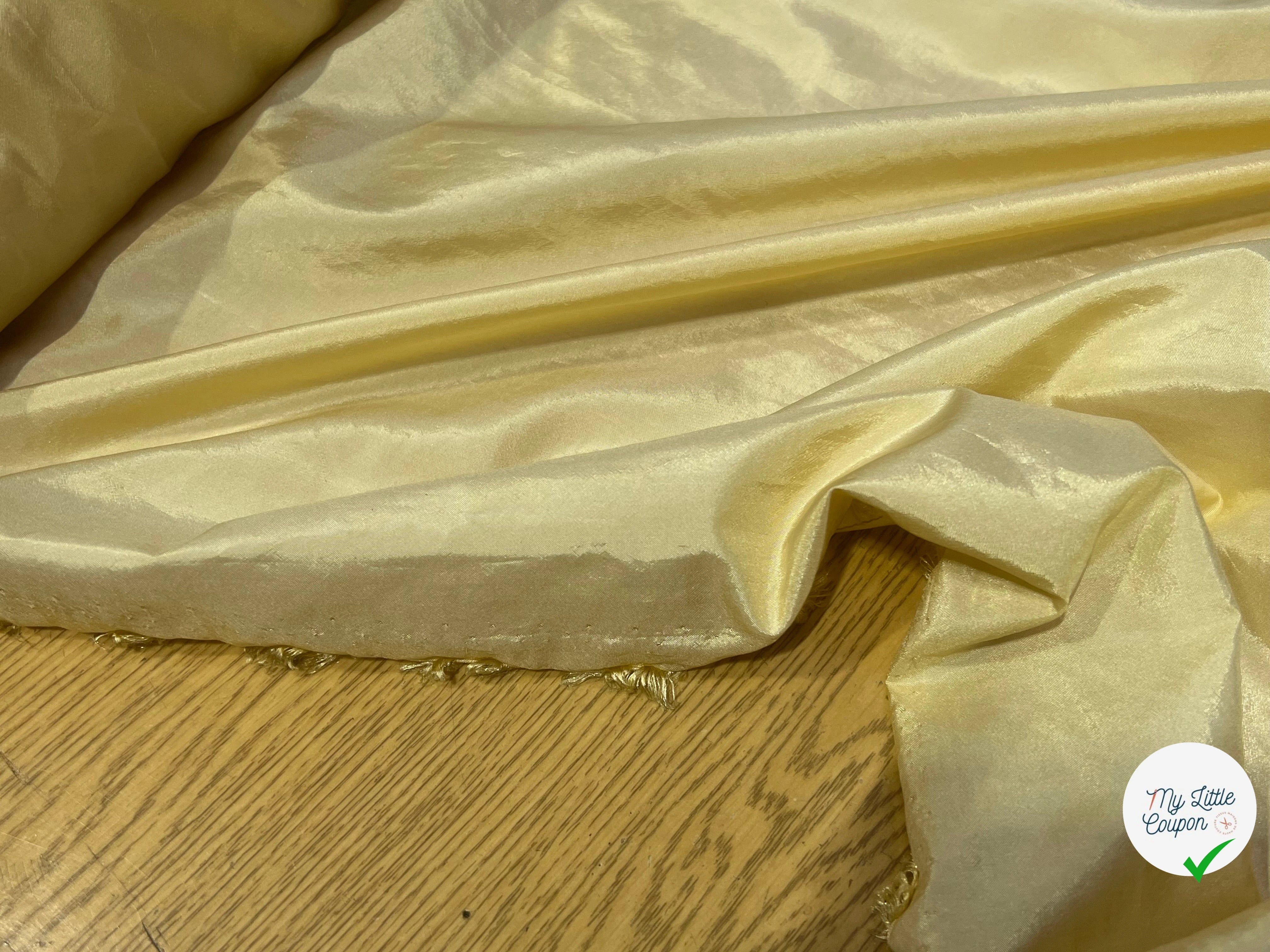 TISSU SATINÉ JAUNE VANILLE - My Little Coupon