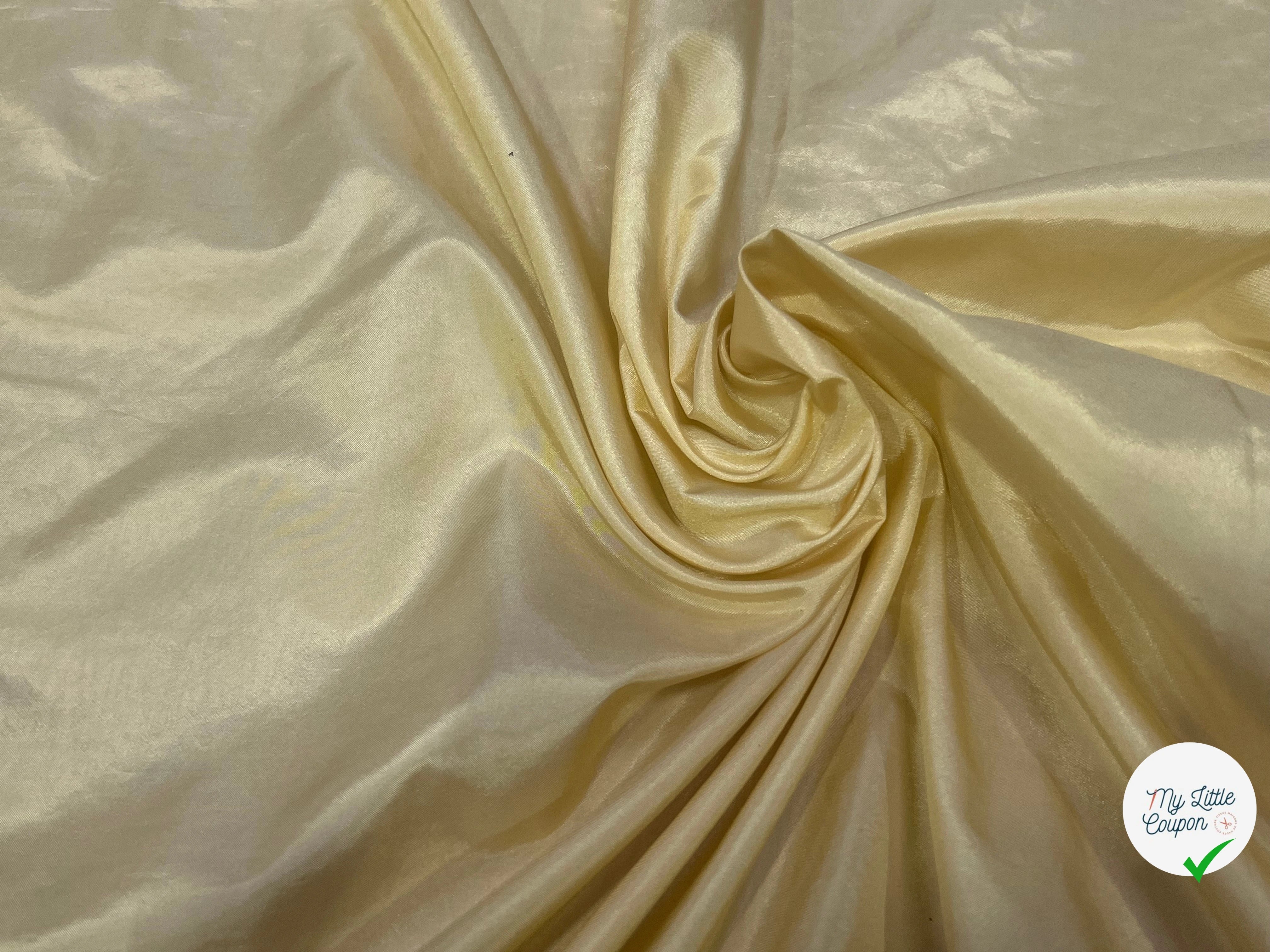 TISSU SATINÉ JAUNE VANILLE - My Little Coupon