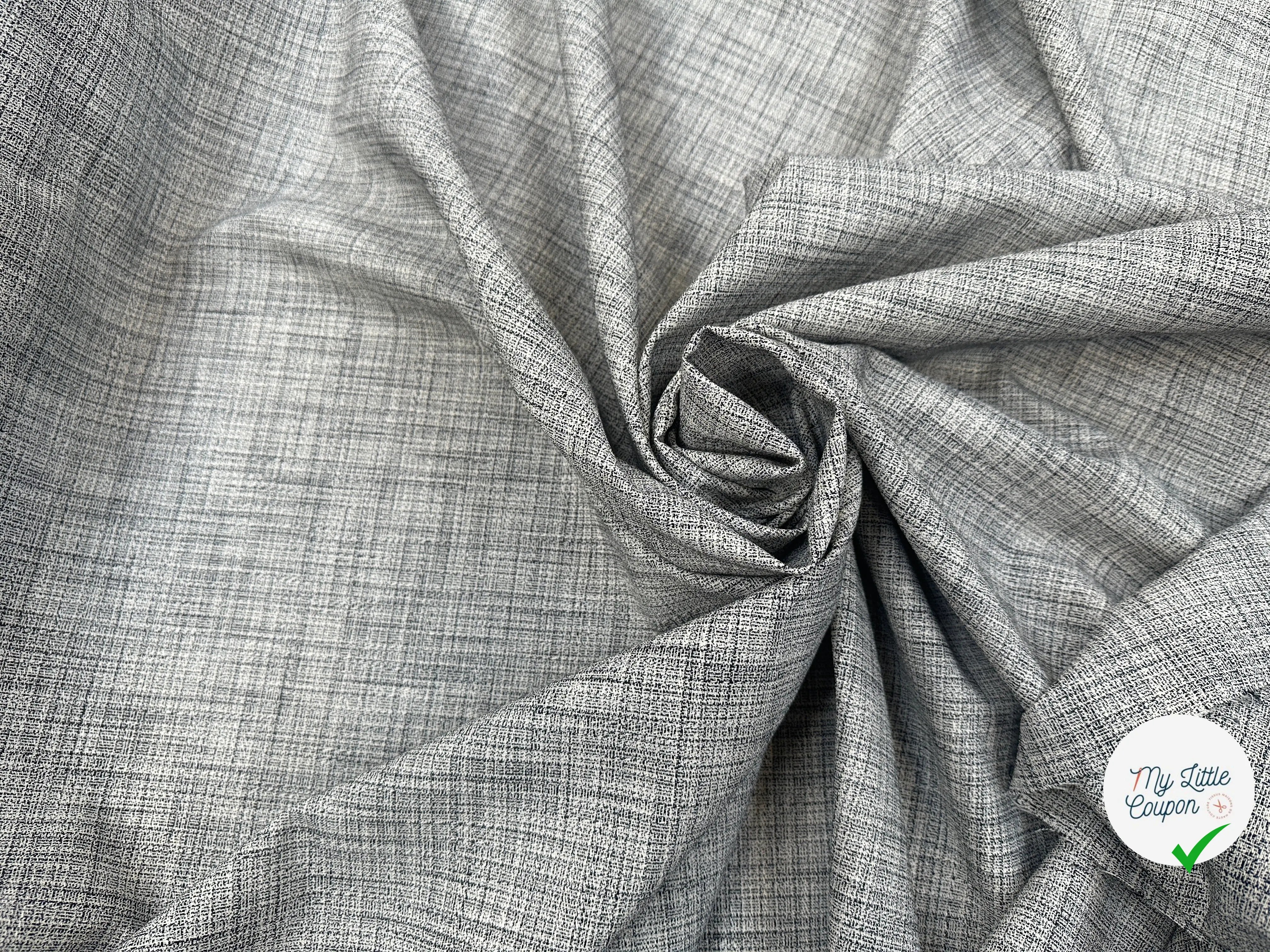 TISSU SEMI LOURDE NOIR & BLANC CHINÉ - My Little Coupon