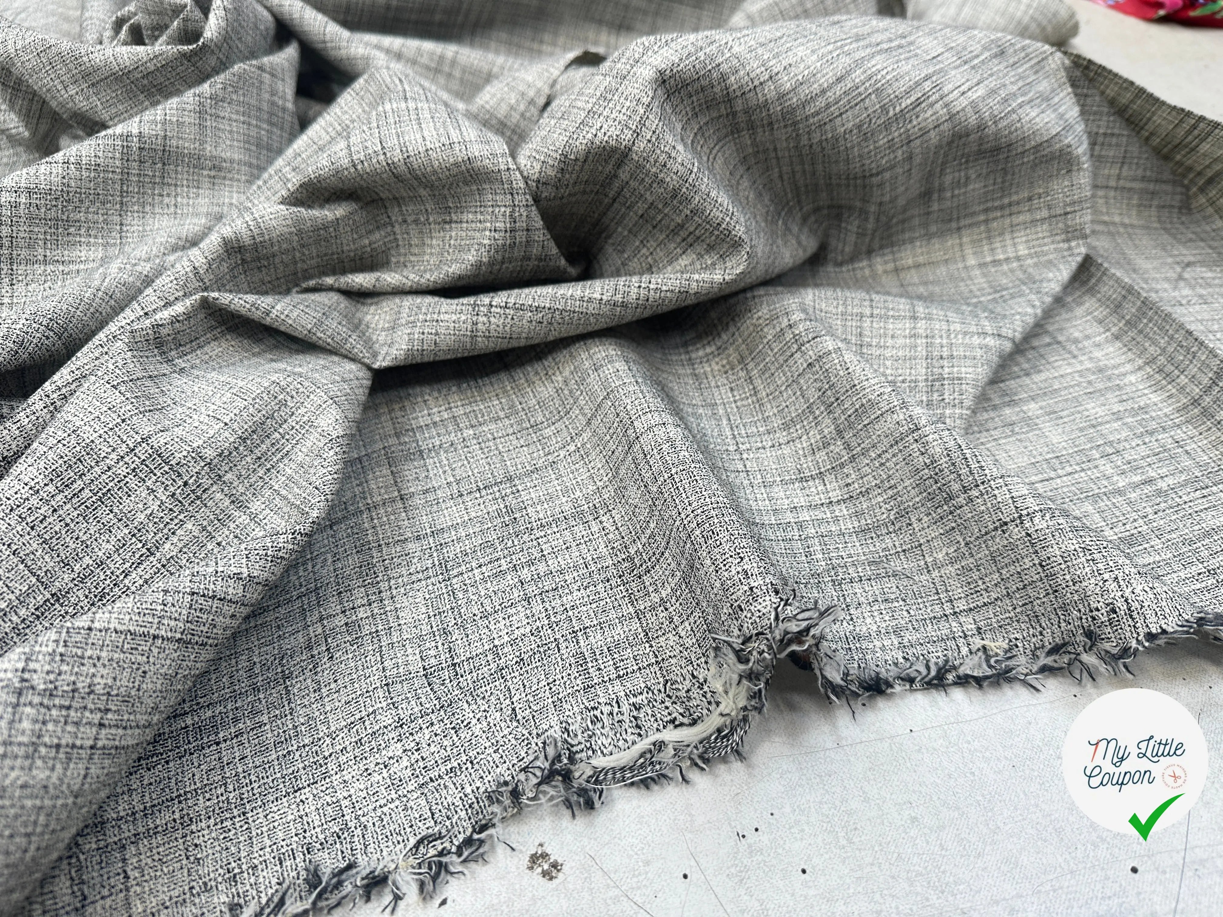 TISSU SEMI LOURDE NOIR & BLANC CHINÉ - My Little Coupon