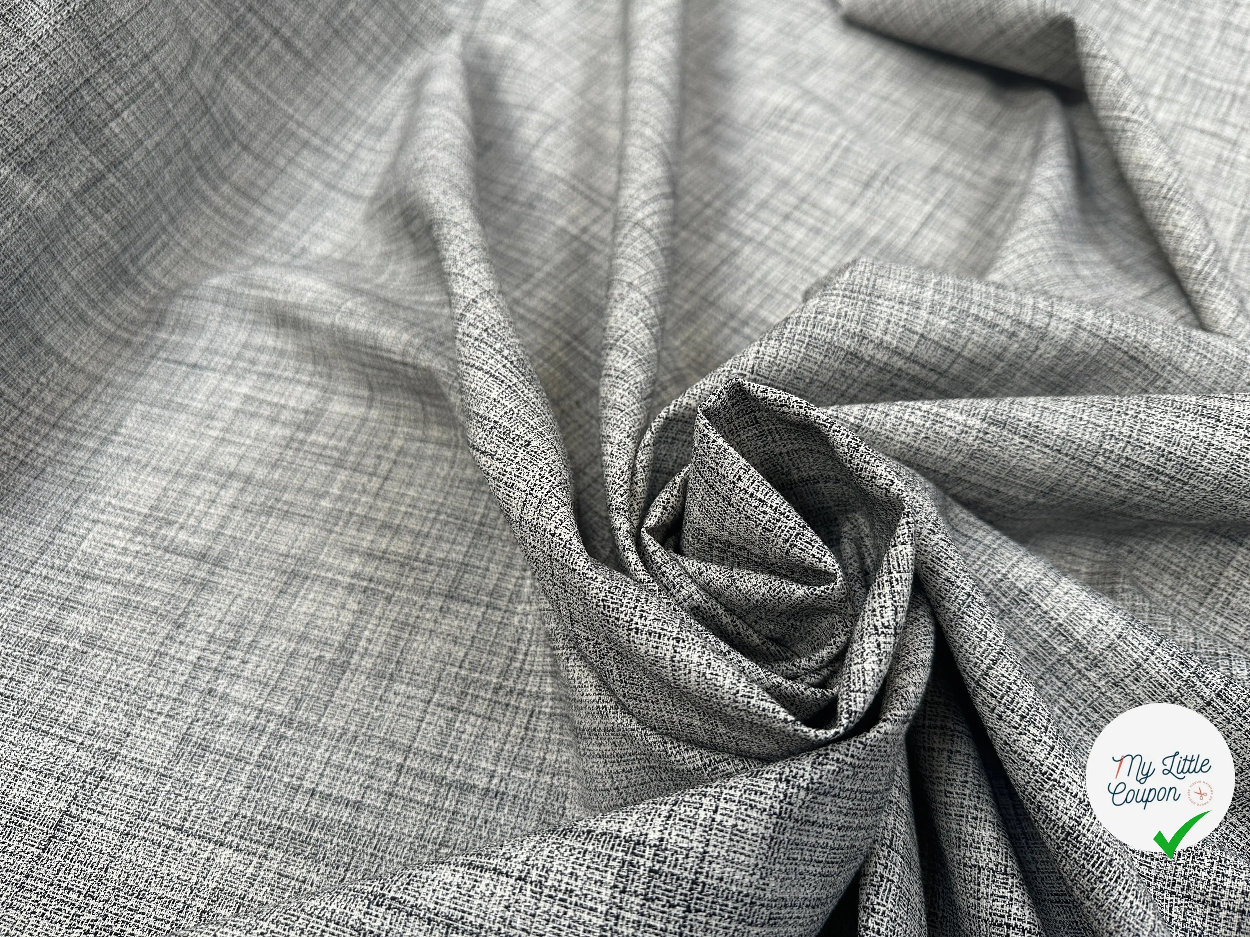 TISSU SEMI LOURDE NOIR & BLANC CHINÉ - My Little Coupon