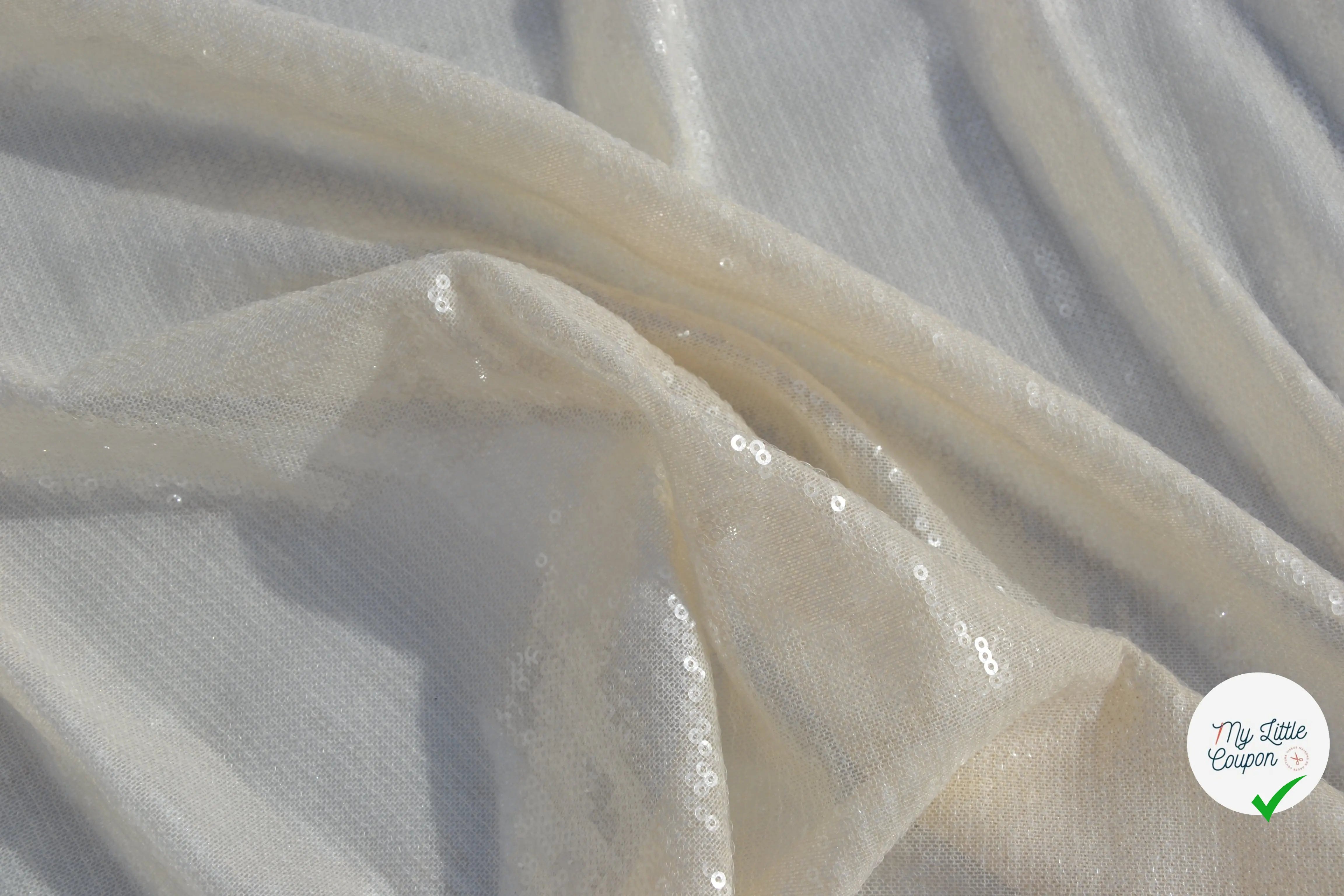 TISSU SEQUIN HAUTE COUTURE JAUNE CLAIR MSO
