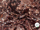 TISSU SEQUIN PAILLETTES SUR TULLE CUIVRE - My Little Coupon