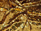 TISSU SEQUIN PAILLETTES SUR TULLE GOLD - My Little Coupon