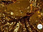 TISSU SEQUIN PAILLETTES SUR TULLE GOLD - My Little Coupon