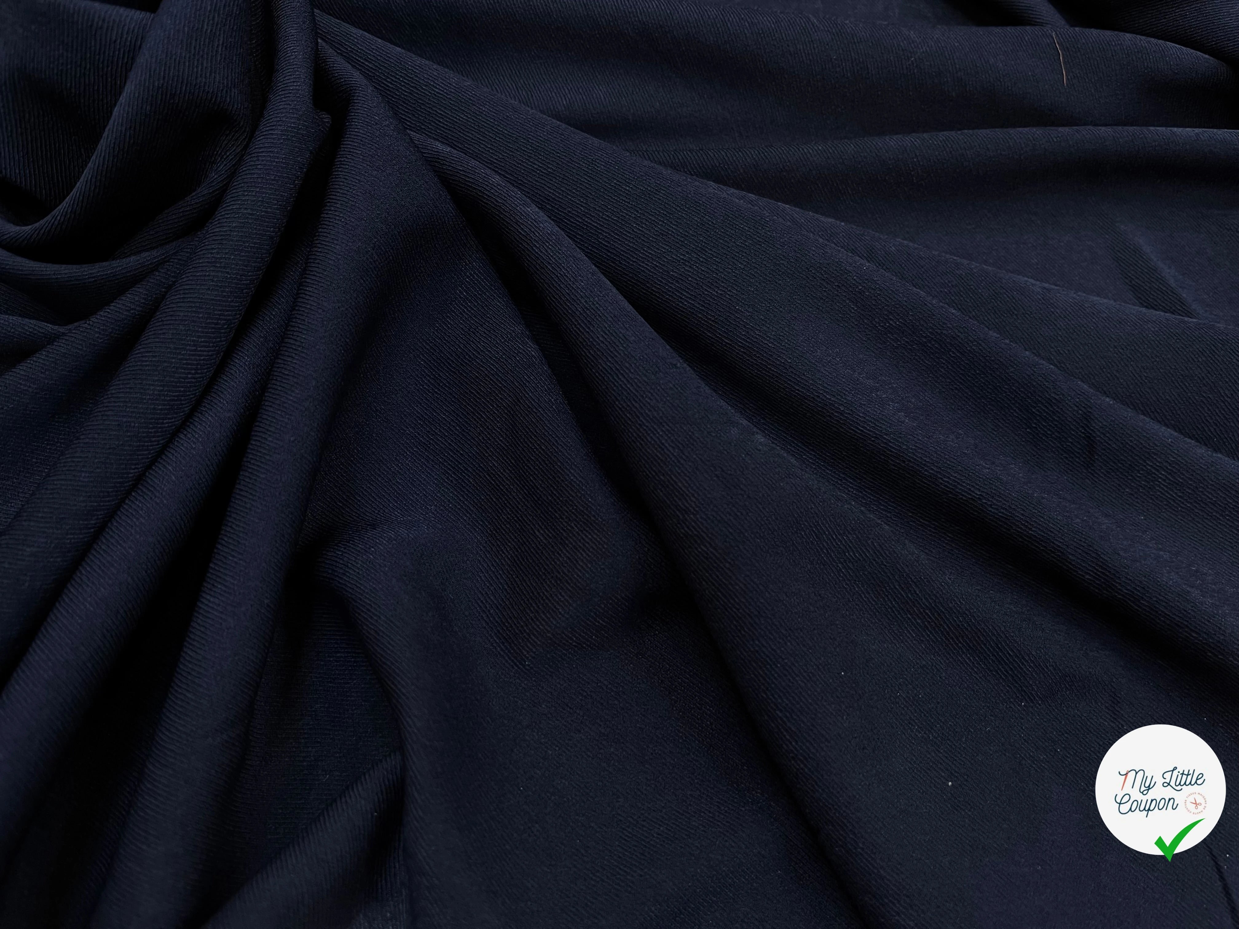 TISSU SERGÉ FLUIDE BLEU NUIT - My Little Coupon