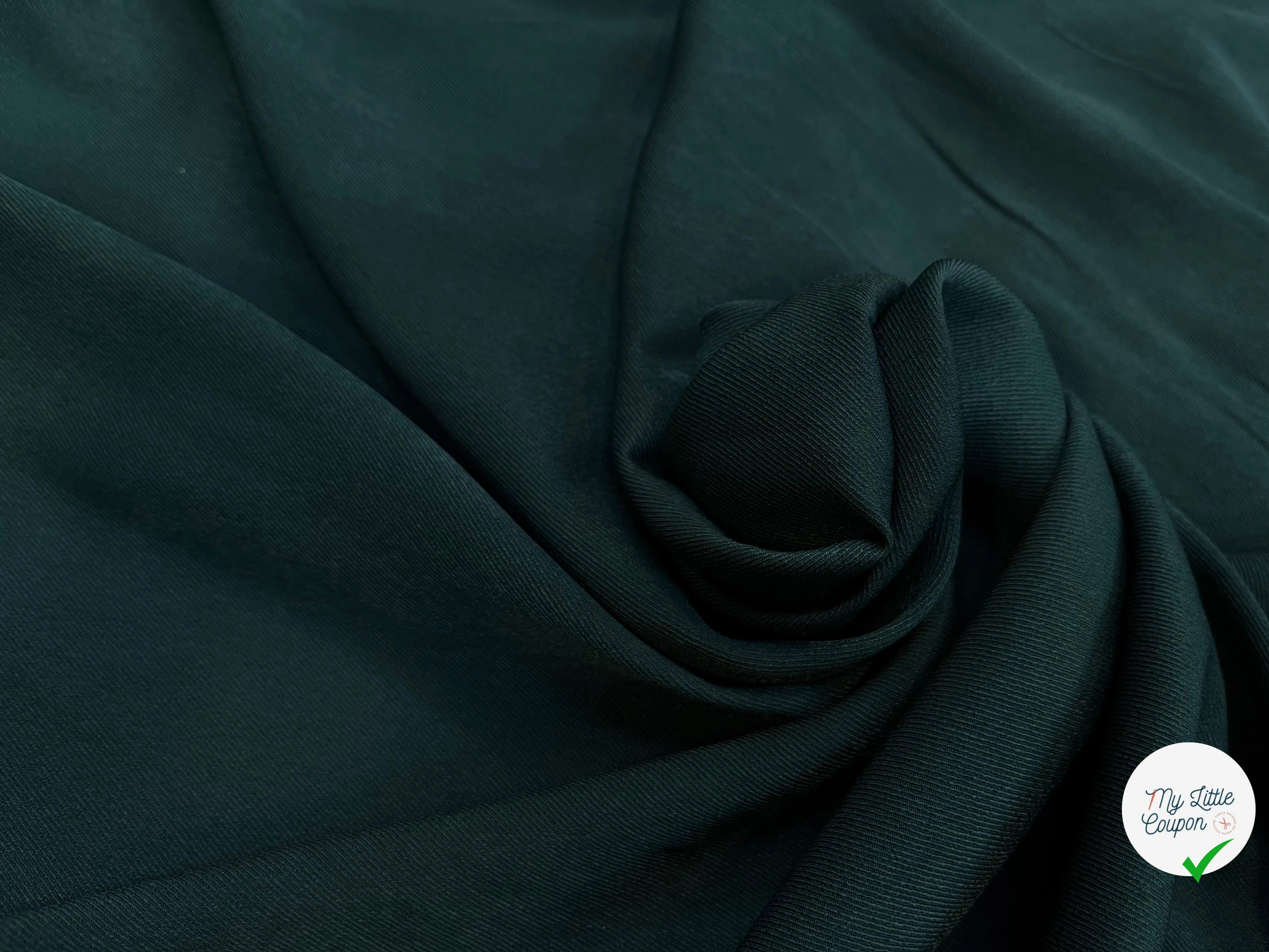 TISSU SERGÉ FLUIDE VERT SAPIN - My Little Coupon