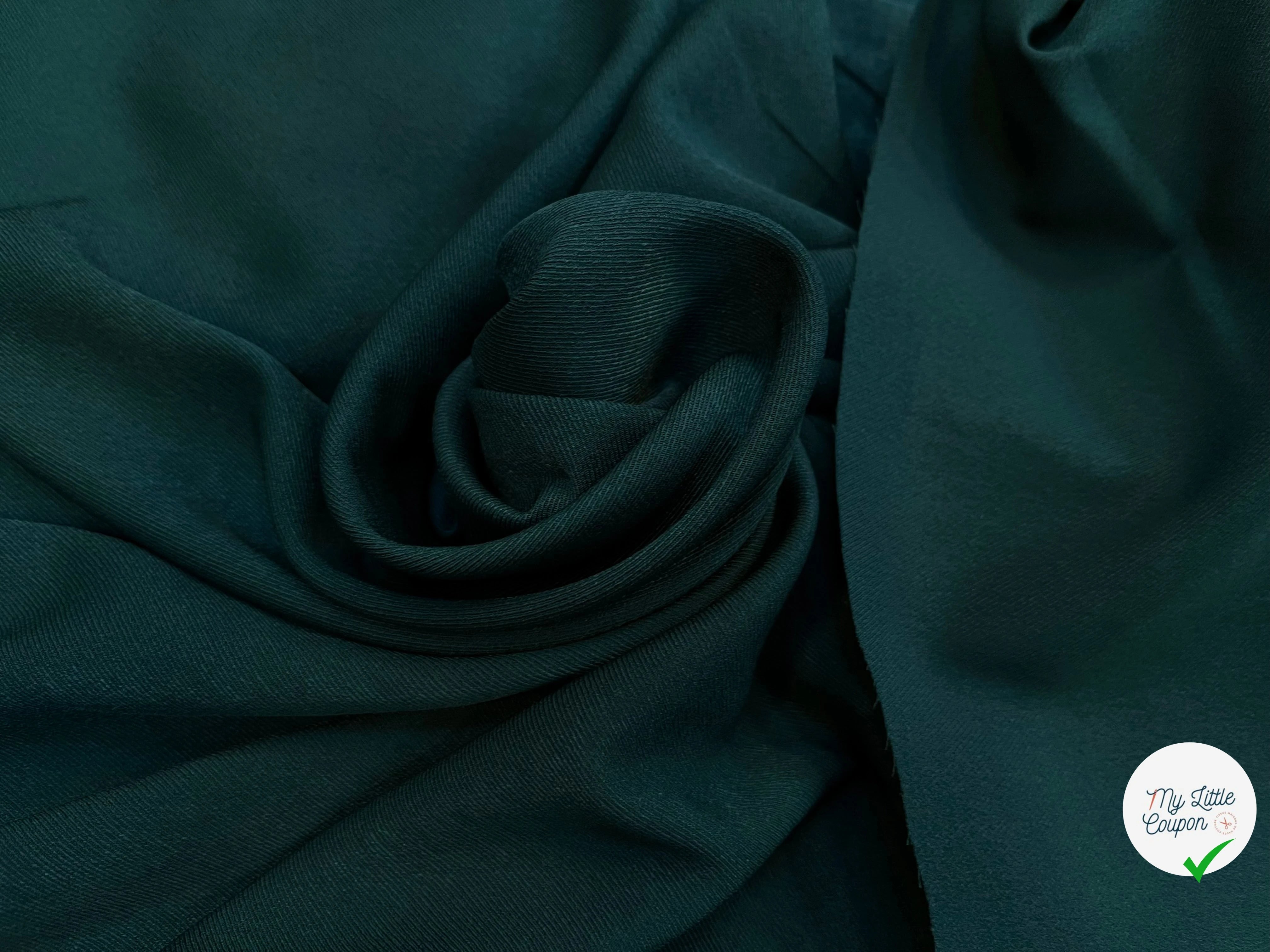 TISSU SERGÉ FLUIDE VERT SAPIN - My Little Coupon