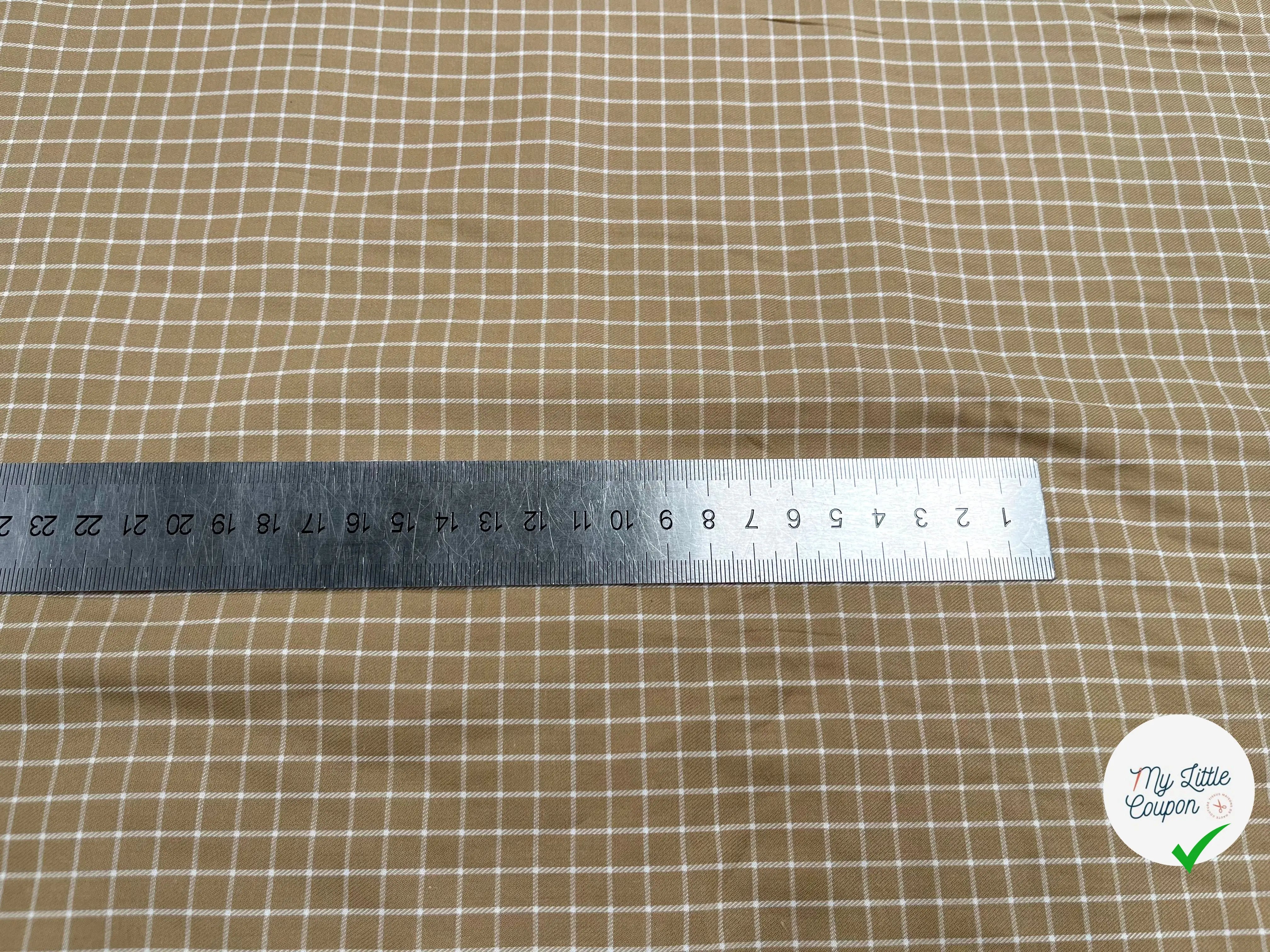 TISSU SURCHEMISE TRAPPEUR BEIGE À CARREAUX - My Little Coupon