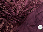 TISSU VELOURS DÉVORÉ BORDEAUX - My Little Coupon