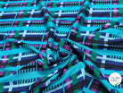 TISSU VISCOSE ÉLASTHANNE IMPRIMÉ TARTAN PUNGI TOPO TARTAN - My Little Coupon