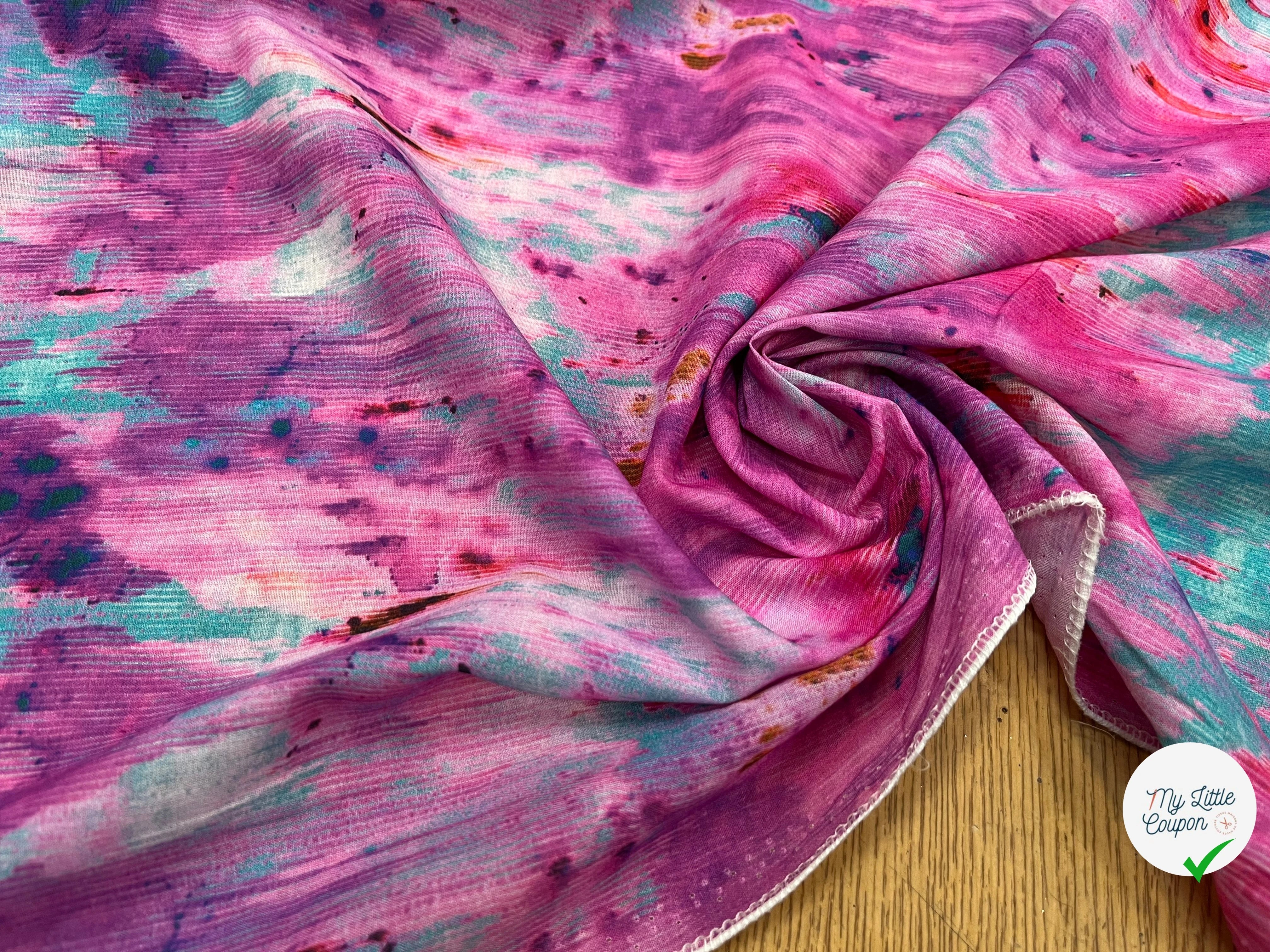 TISSU VISCOSE TIE AND DYE MULTICOLOR - My Little Coupon