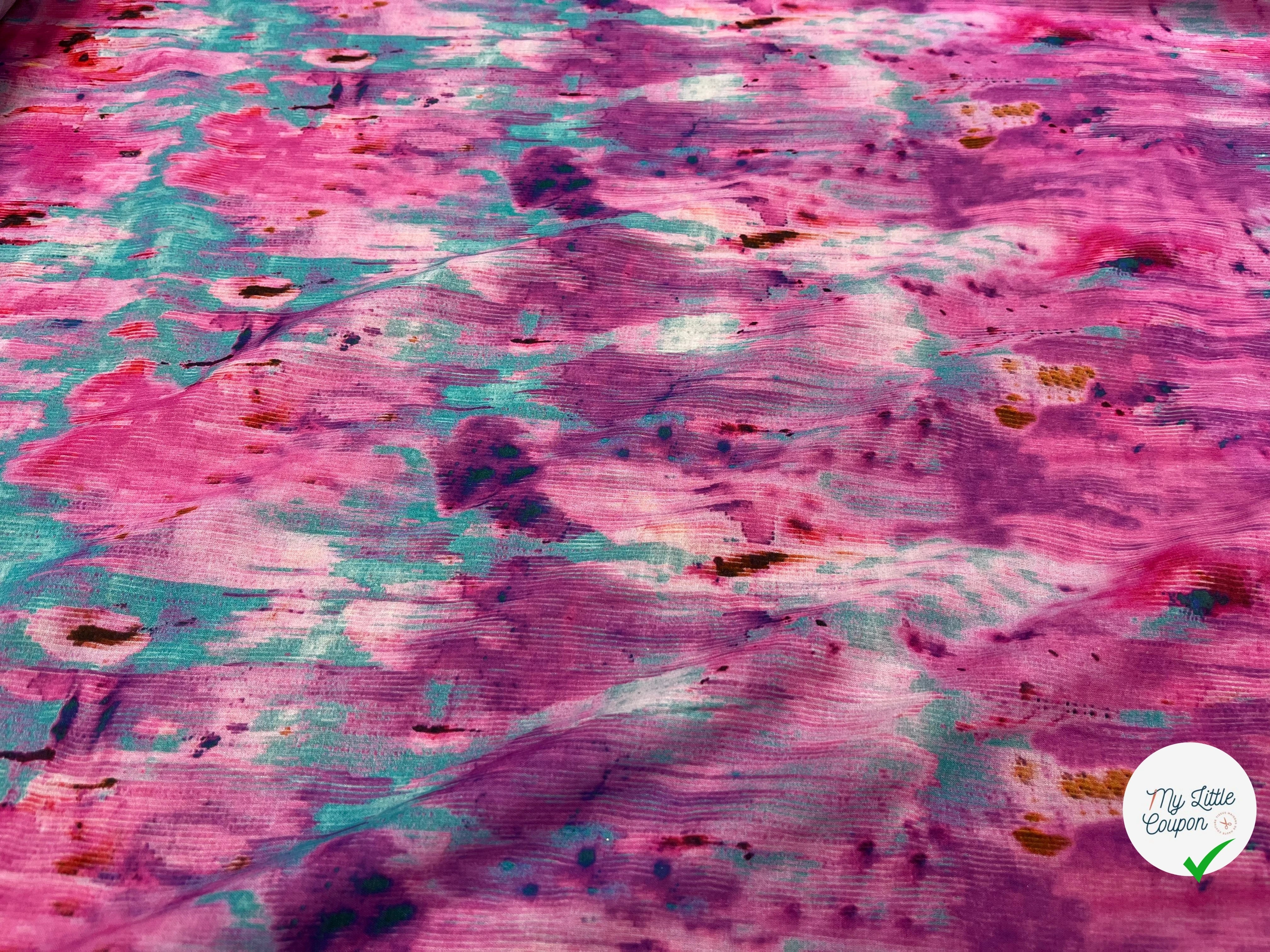 TISSU VISCOSE TIE AND DYE MULTICOLOR - My Little Coupon