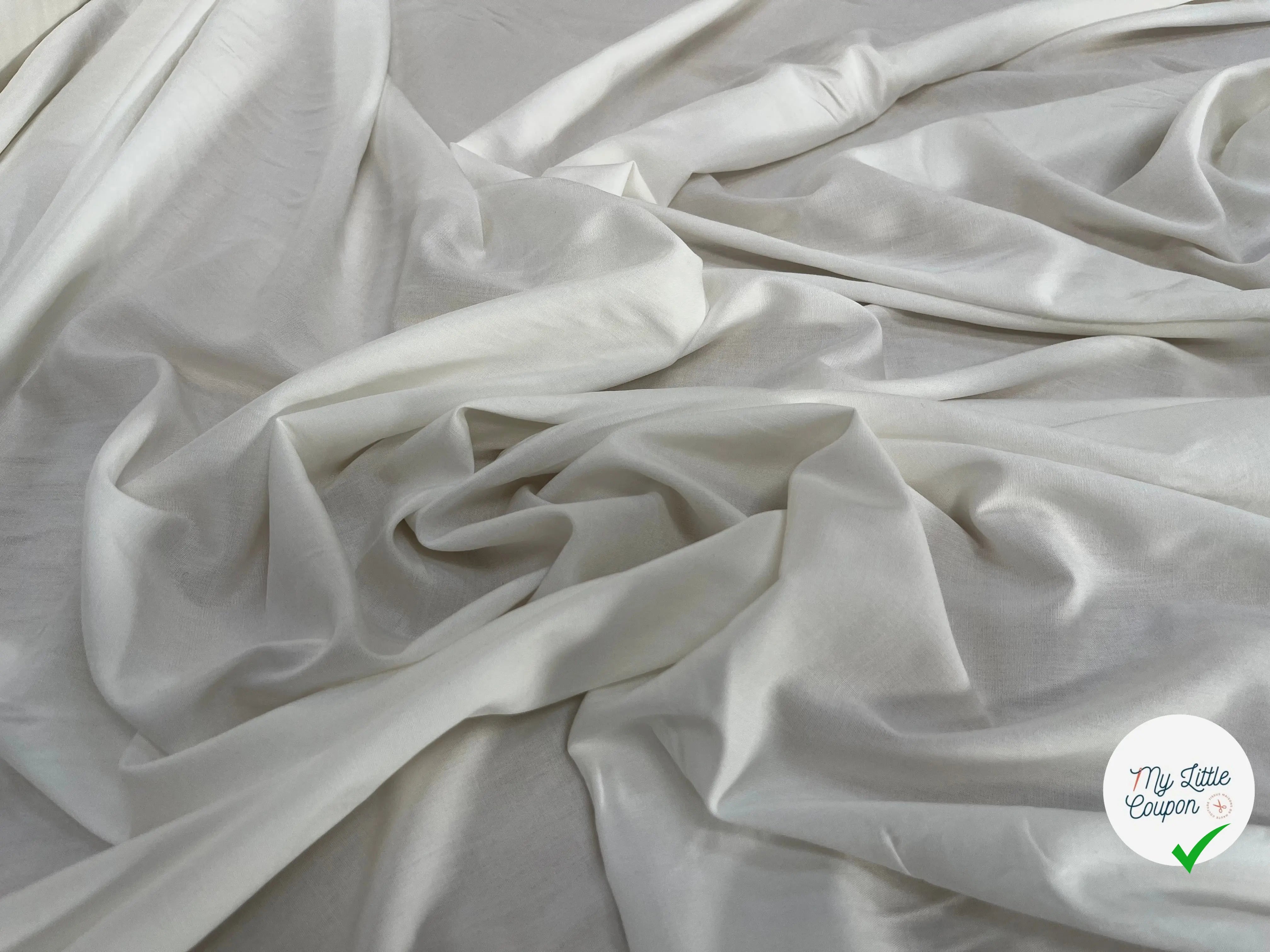 TISSU VISCOSE UNI BLANC CASSÉ STRETCH - My Little Coupon