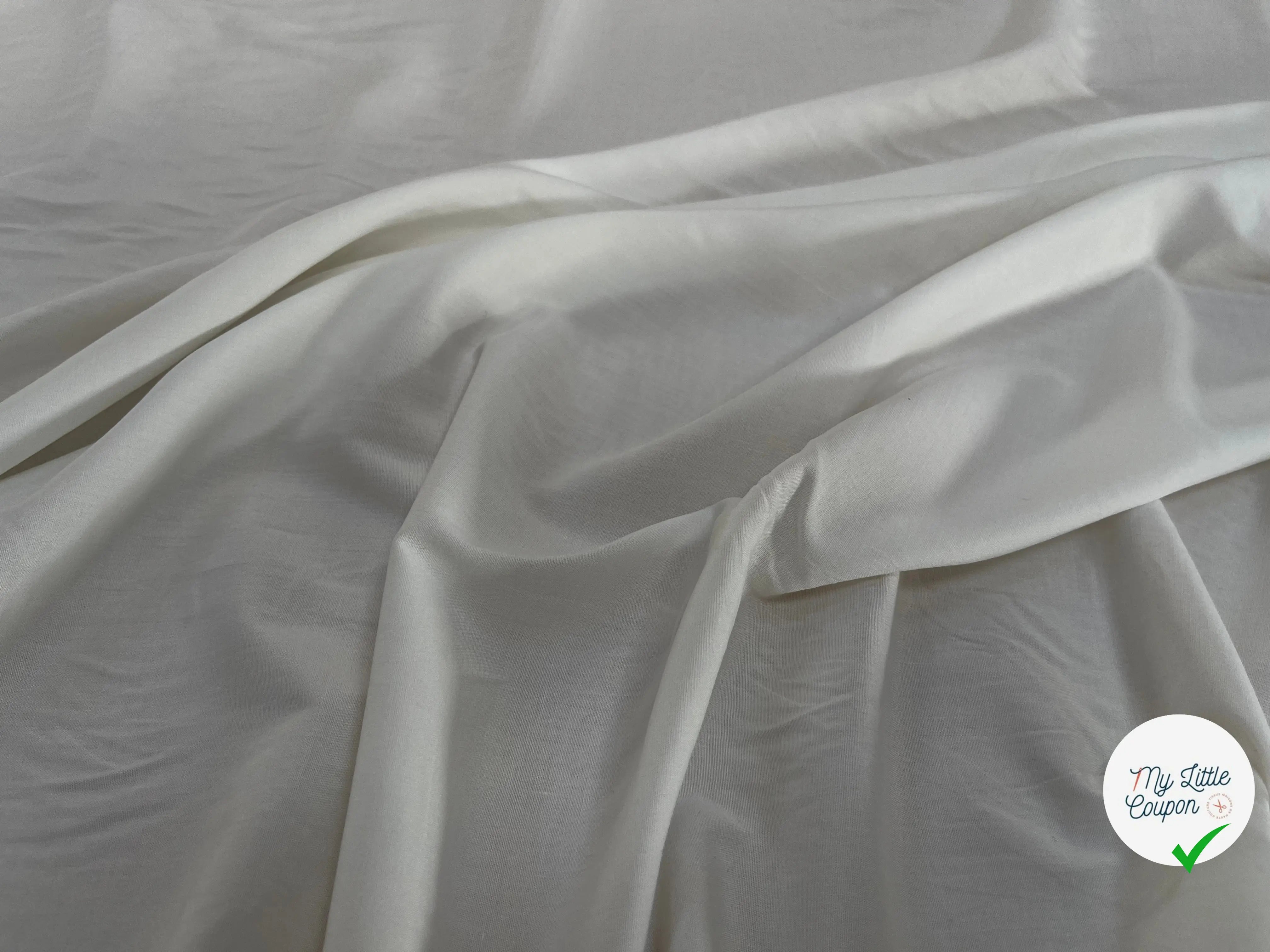 TISSU VISCOSE UNI BLANC CASSÉ STRETCH - My Little Coupon