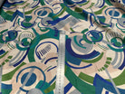 TISSU VOILE DE COTON IMPRIMÉ GRAPHIQUE VERT NINFEA MANEGE VERT - My Little Coupon