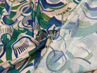TISSU VOILE DE COTON IMPRIMÉ GRAPHIQUE VERT NINFEA MANEGE VERT - My Little Coupon