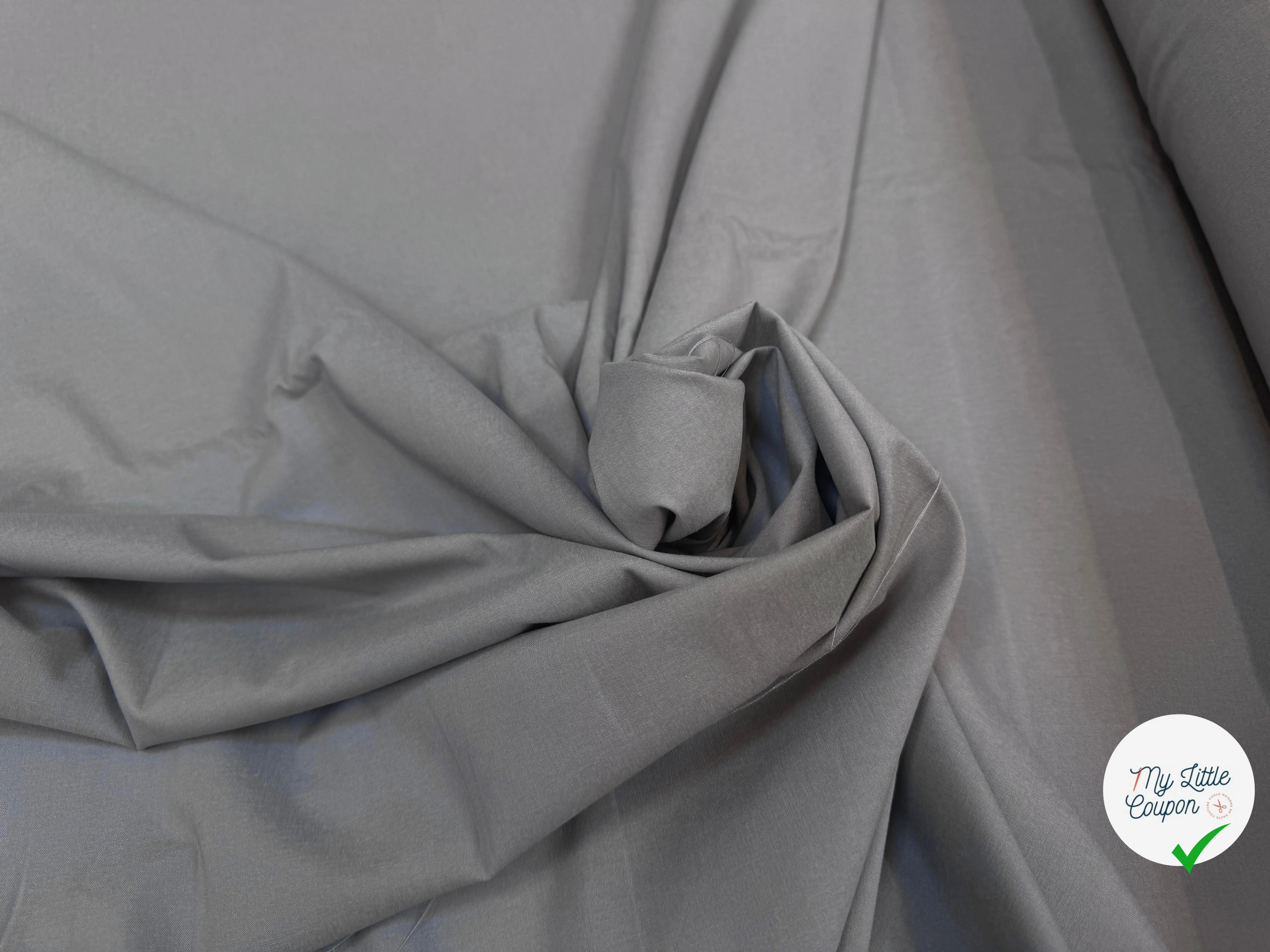 TISSUS CHEMISE GRIS CLAIRE STRETCH - My Little Coupon