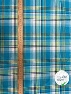TISSUS MADRAS CARREAUX BLEU - My Little Coupon