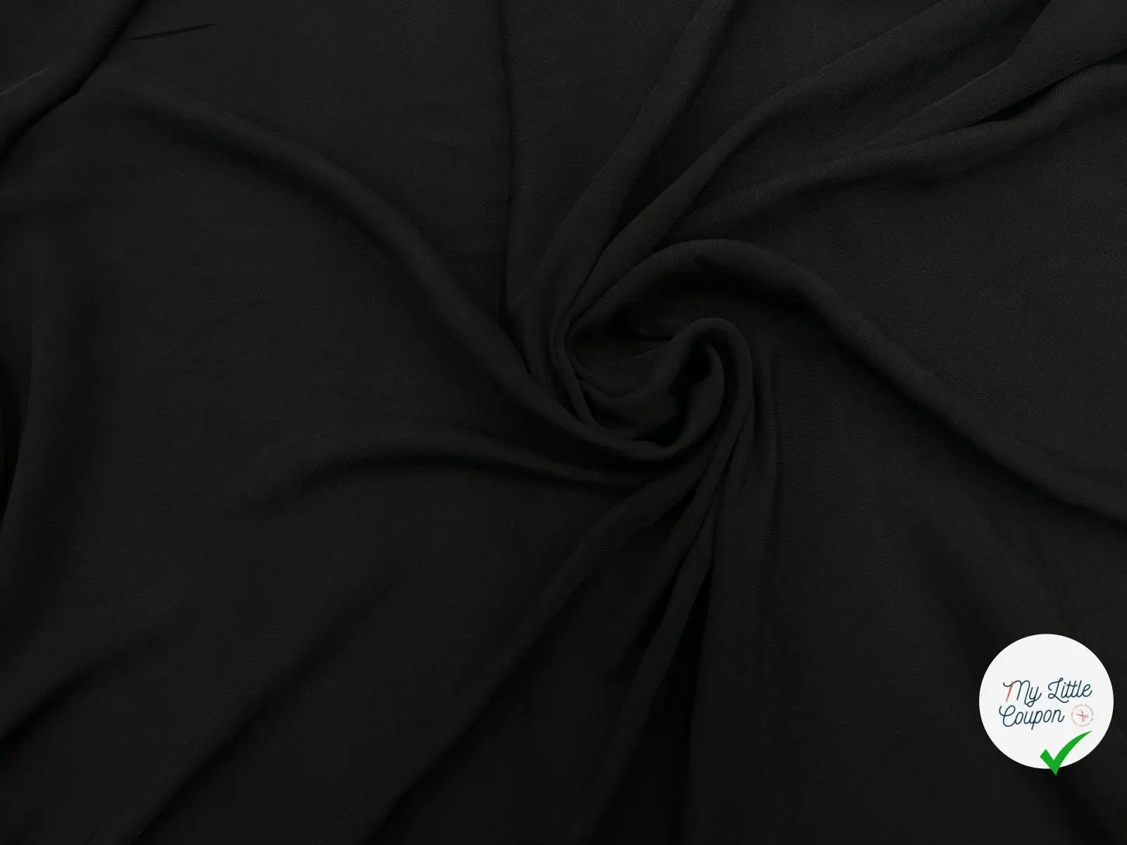 TOILE À BEURRE CRÉPÉE NOIR FLUIDE - My Little Coupon - tissu - coudre