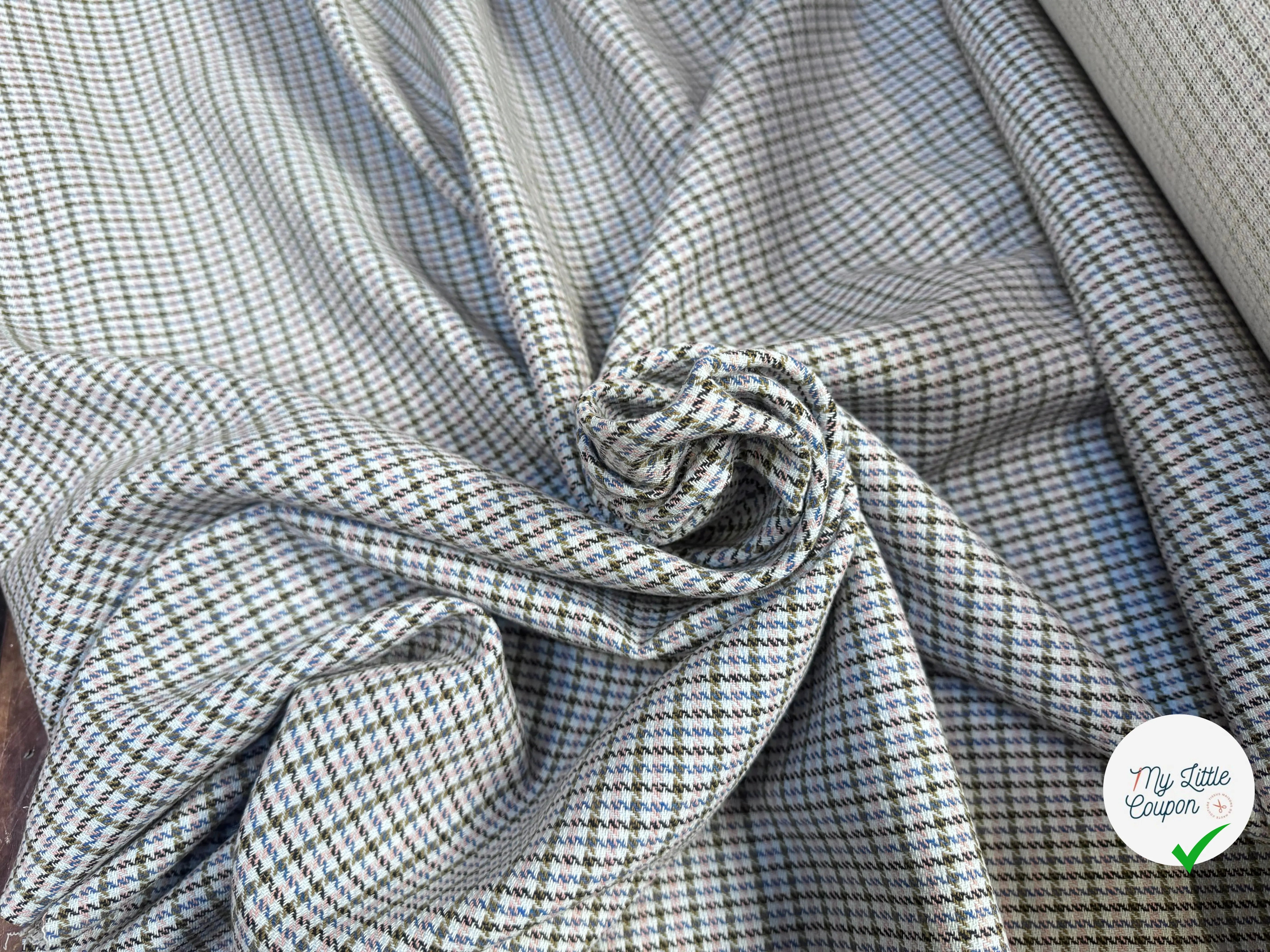 TOILE COTON BLANC ROSE ET BLEU - My Little Coupon