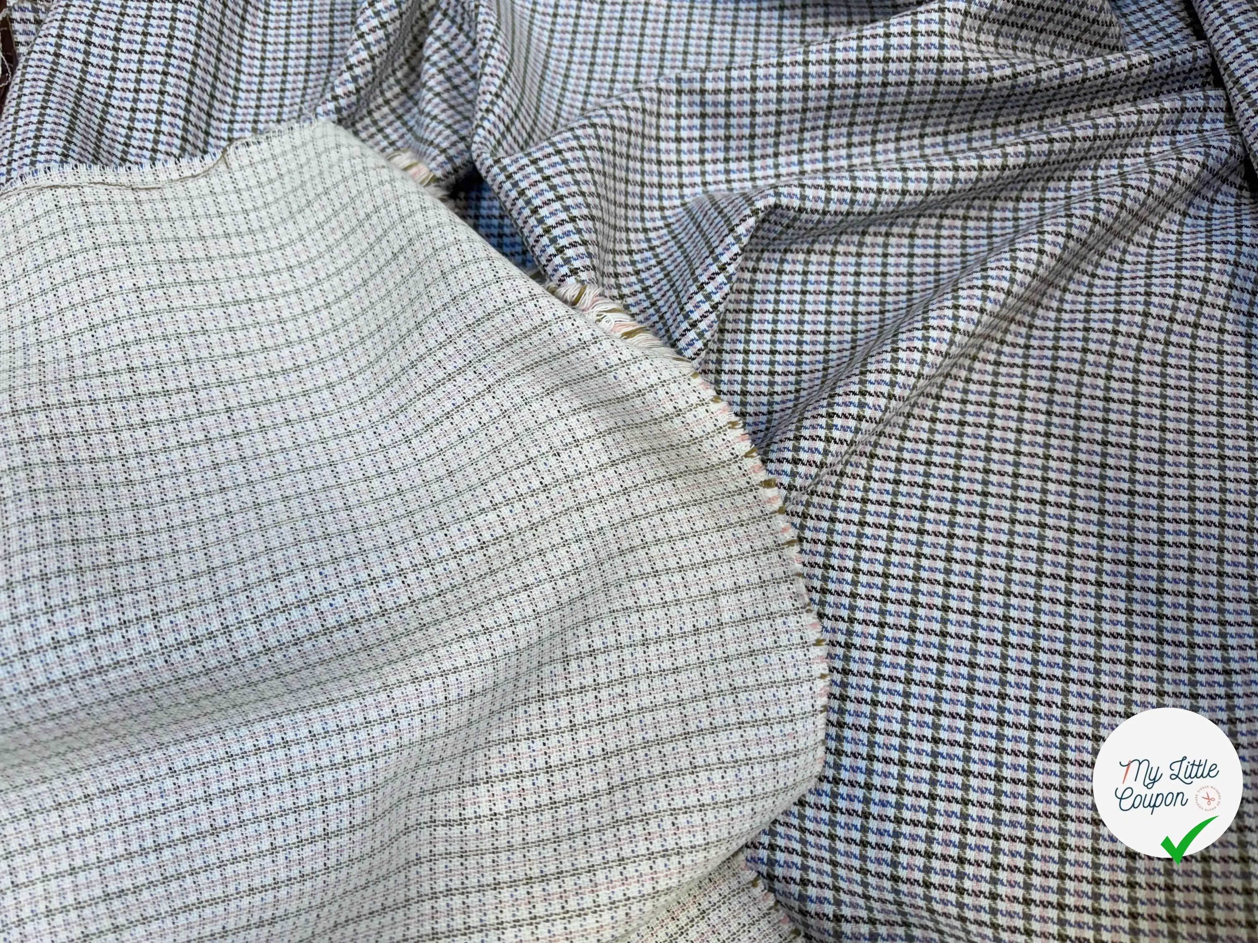 TOILE COTON BLANC ROSE ET BLEU - My Little Coupon