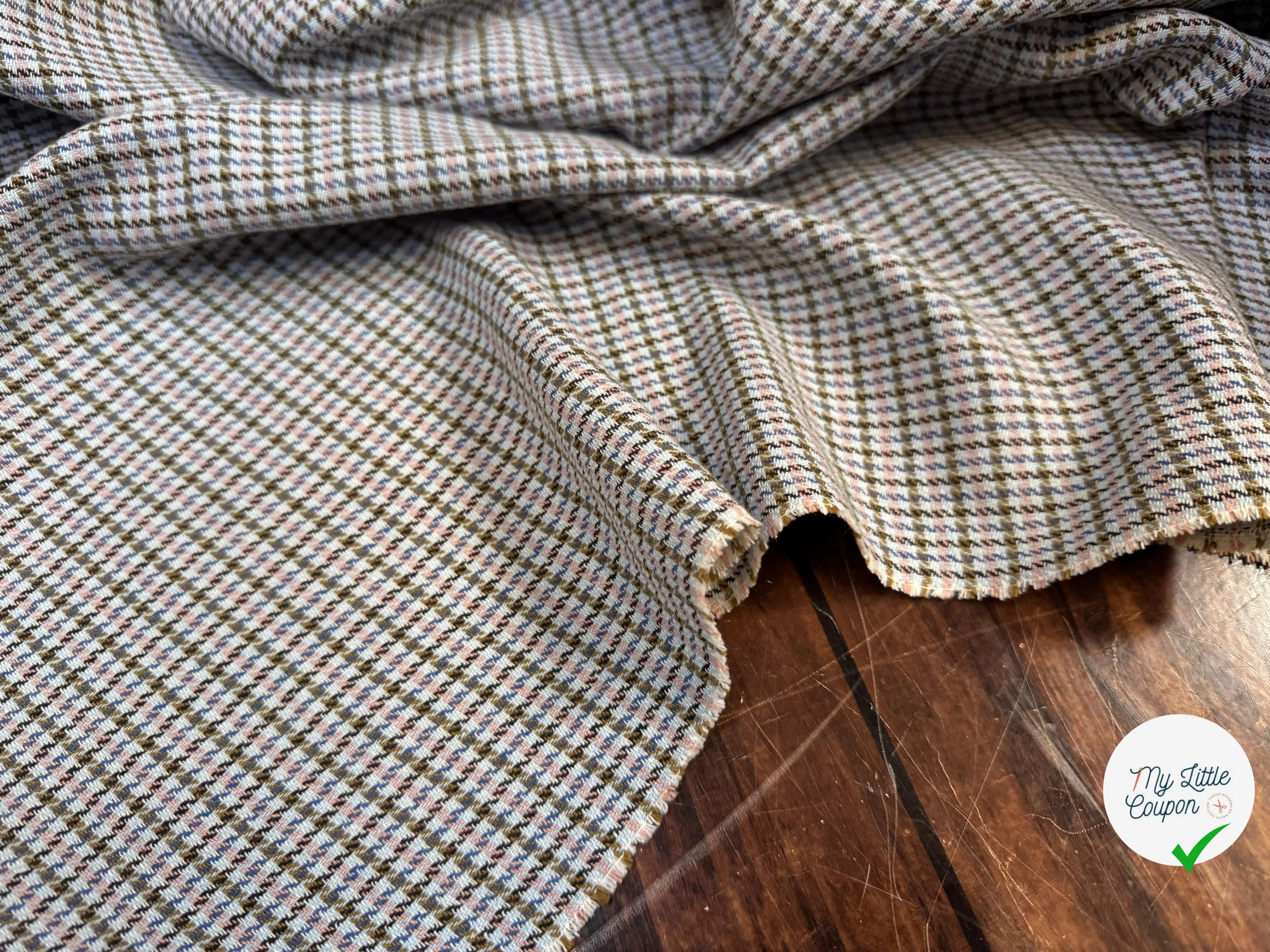 TOILE COTON BLANC ROSE ET BLEU - My Little Coupon