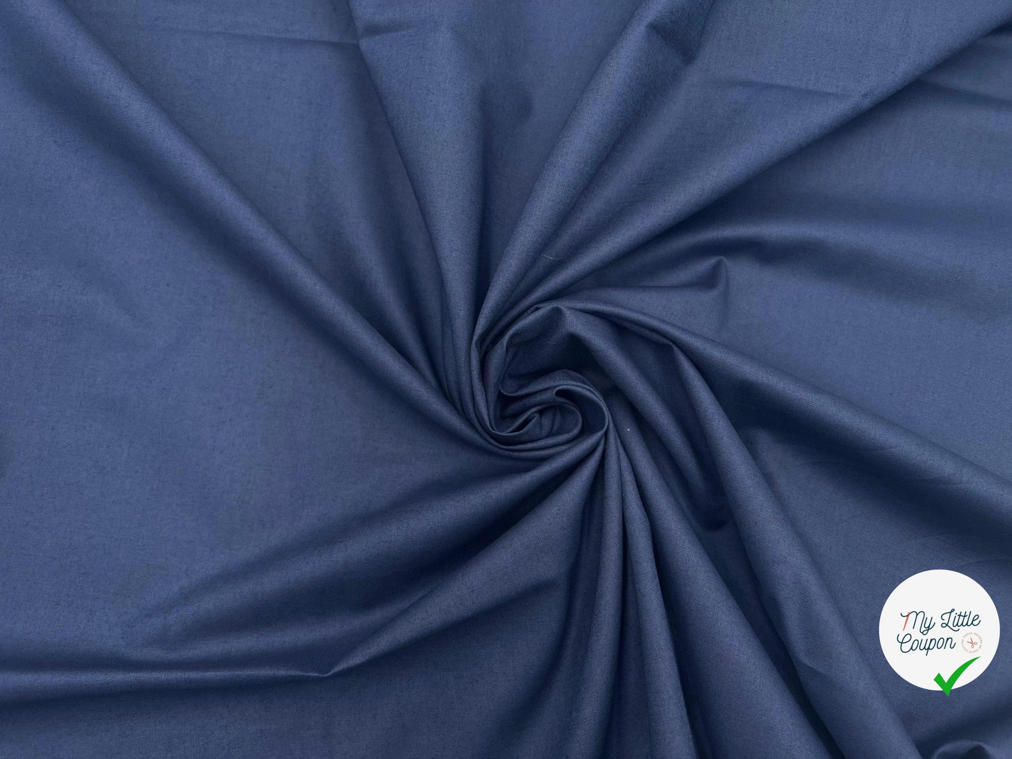 TOILE COTON BLEU INDIGO - My Little Coupon - tissu - coudre
