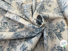 TOILE COTON GABRIELLE EFFET LIN BLEU - My Little Coupon