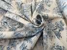 TOILE COTON GABRIELLE EFFET LIN BLEU - My Little Coupon