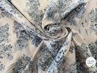 TOILE COTON GABRIELLE EFFET LIN BLEU - My Little Coupon