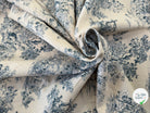TOILE COTON GABRIELLE EFFET LIN BLEU - My Little Coupon