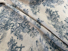 TOILE COTON GABRIELLE EFFET LIN BLEU - My Little Coupon