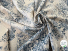 TOILE COTON GABRIELLE EFFET LIN BLEU - My Little Coupon