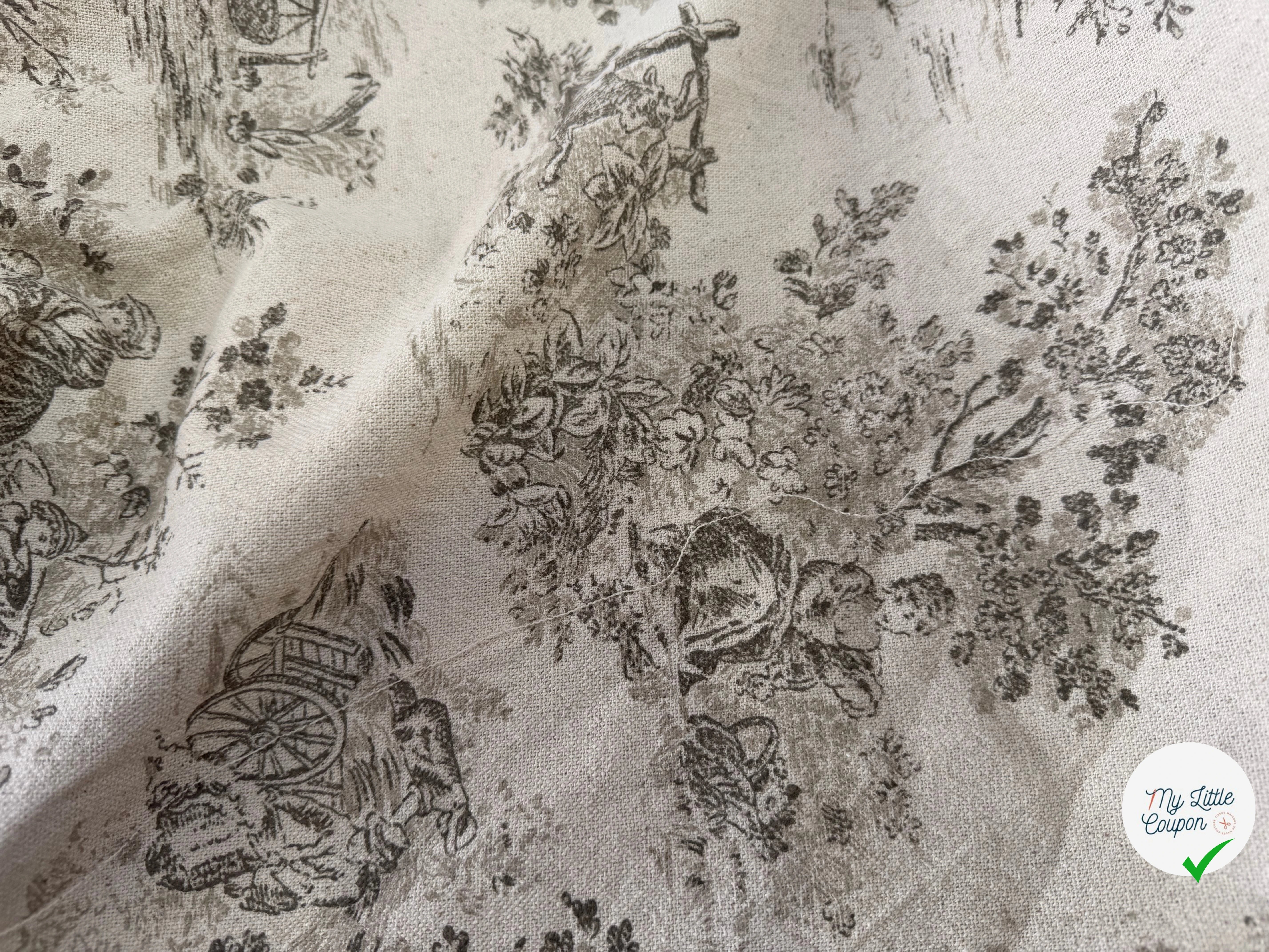 TOILE COTON GABRIELLE EFFET LIN FICELLE - My Little Coupon