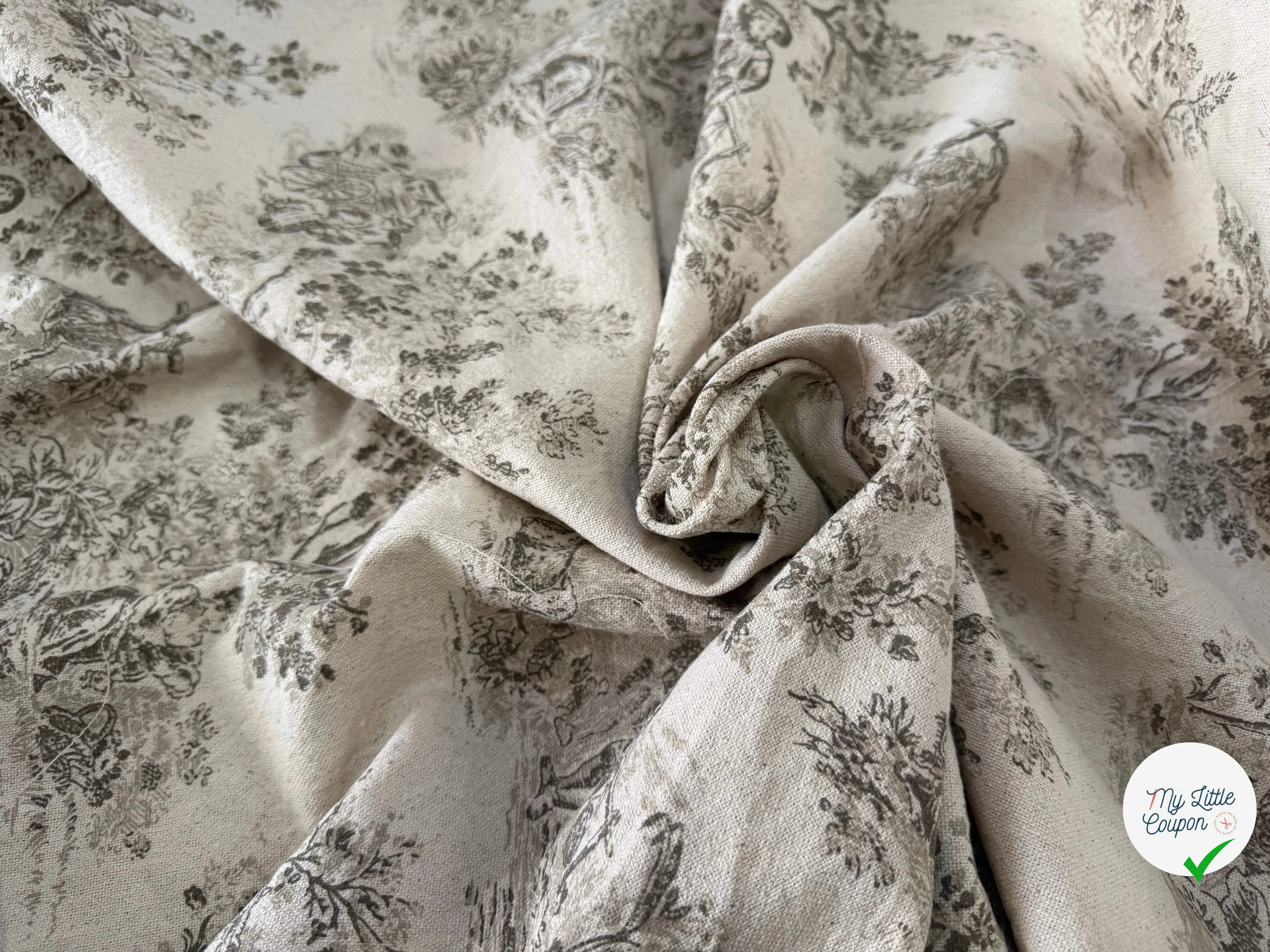 TOILE COTON GABRIELLE EFFET LIN FICELLE - My Little Coupon