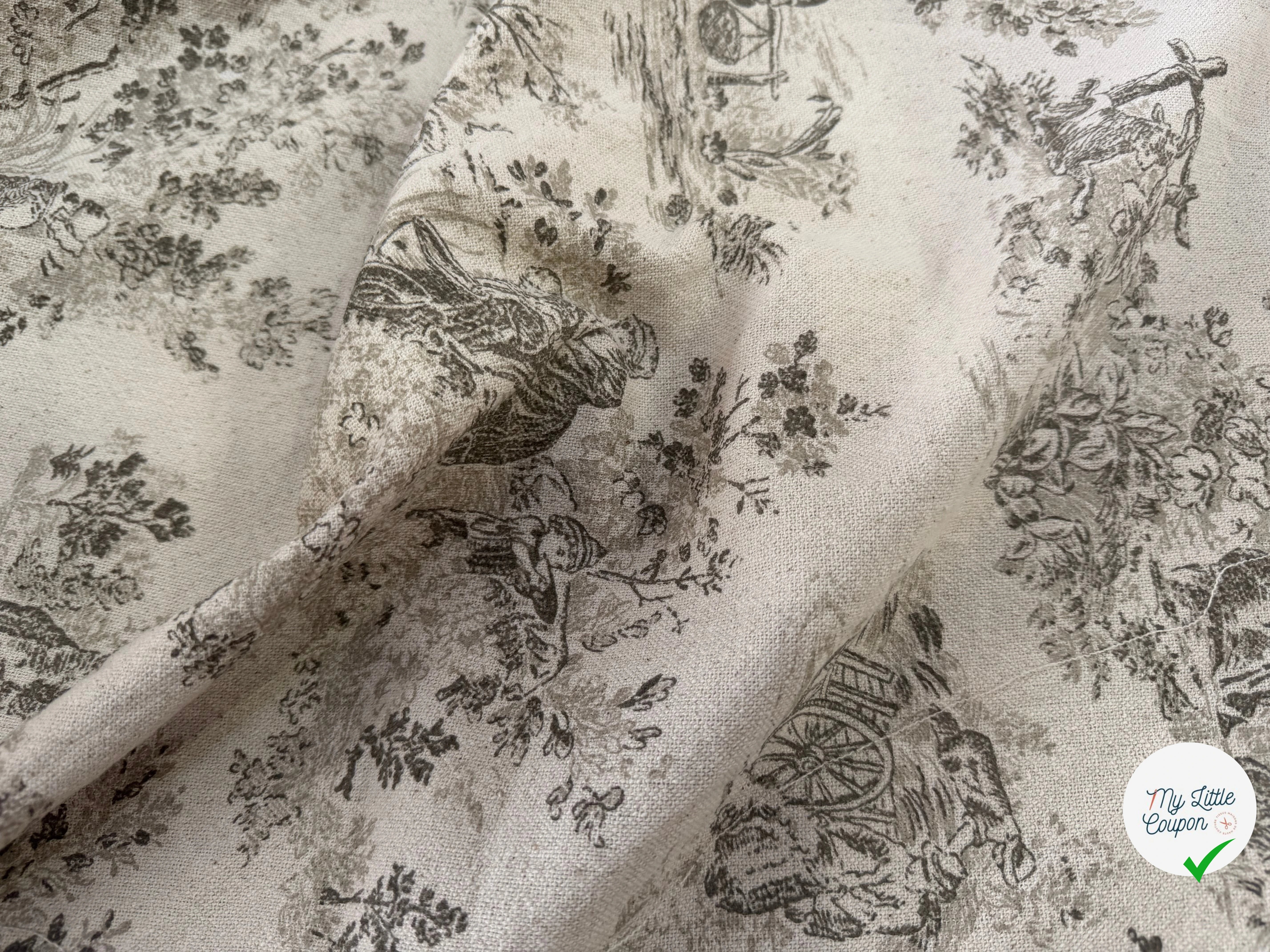 TOILE COTON GABRIELLE EFFET LIN FICELLE - My Little Coupon