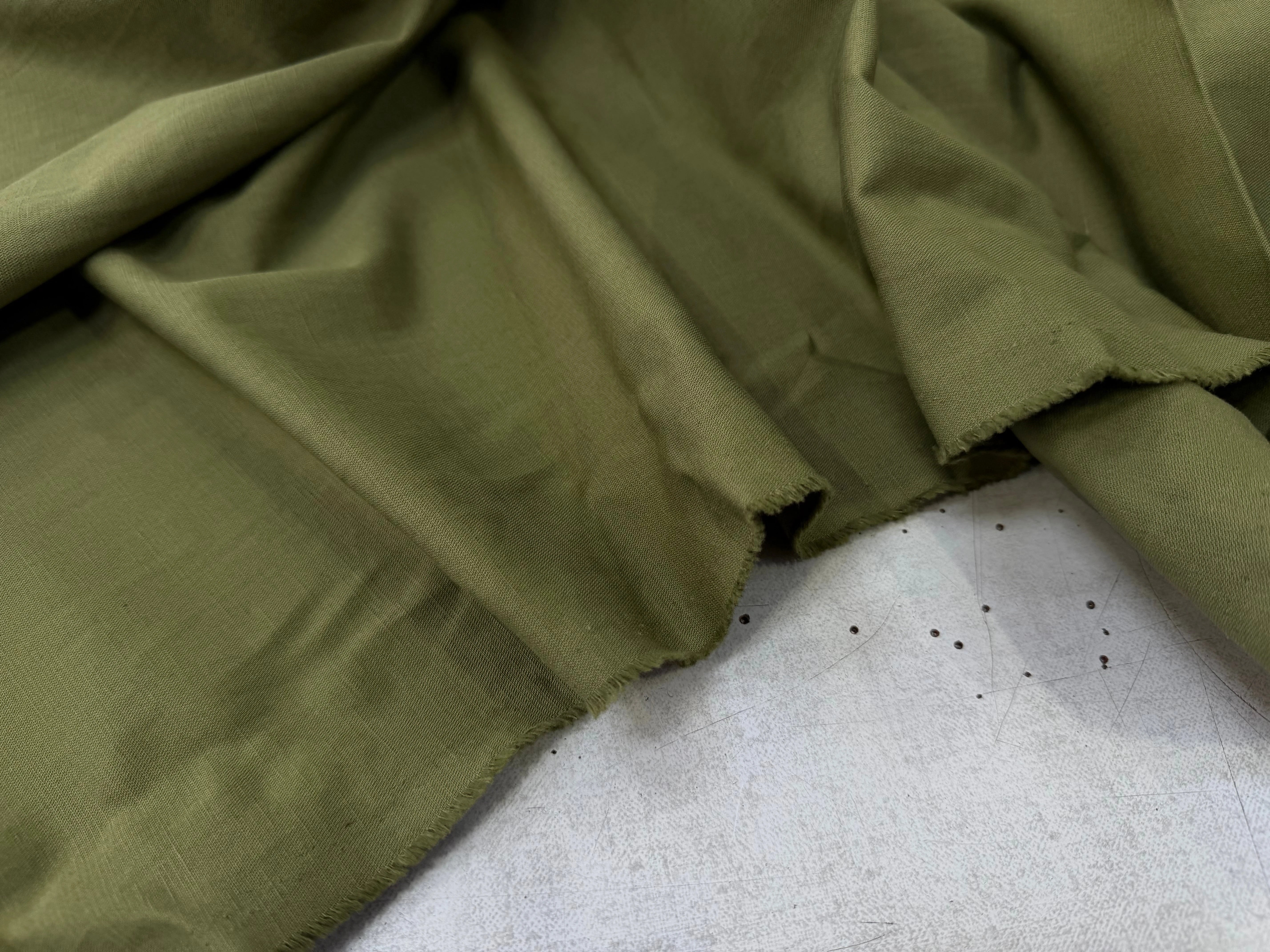 TOILE COTON LIN VERT OLIVE KAKI SUPERBE TENUE - My Little Coupon