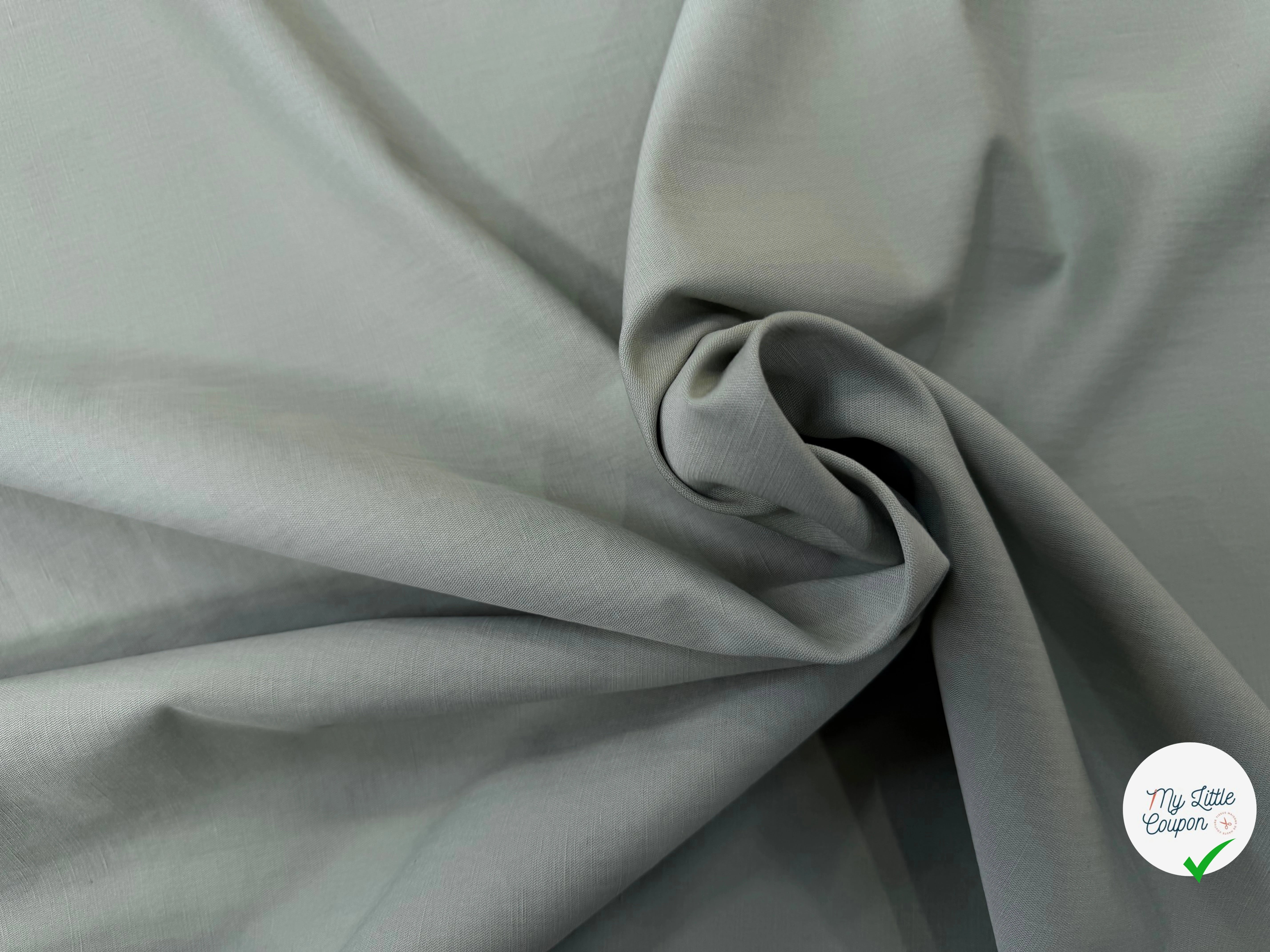 TOILE COTON LIN VERT SAUGE SUPERBE TENUE - My Little Coupon