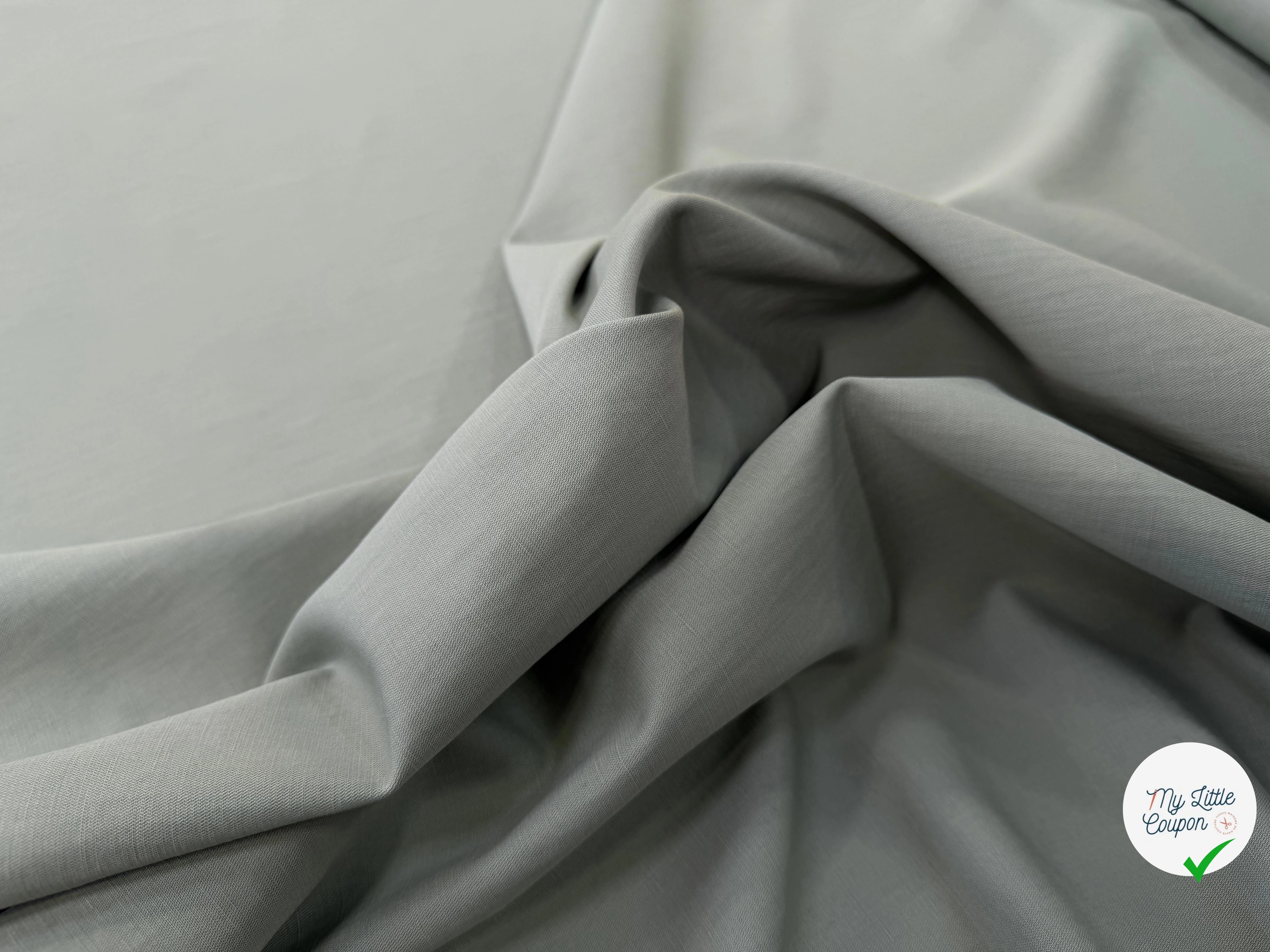 TOILE COTON LIN VERT SAUGE SUPERBE TENUE - My Little Coupon