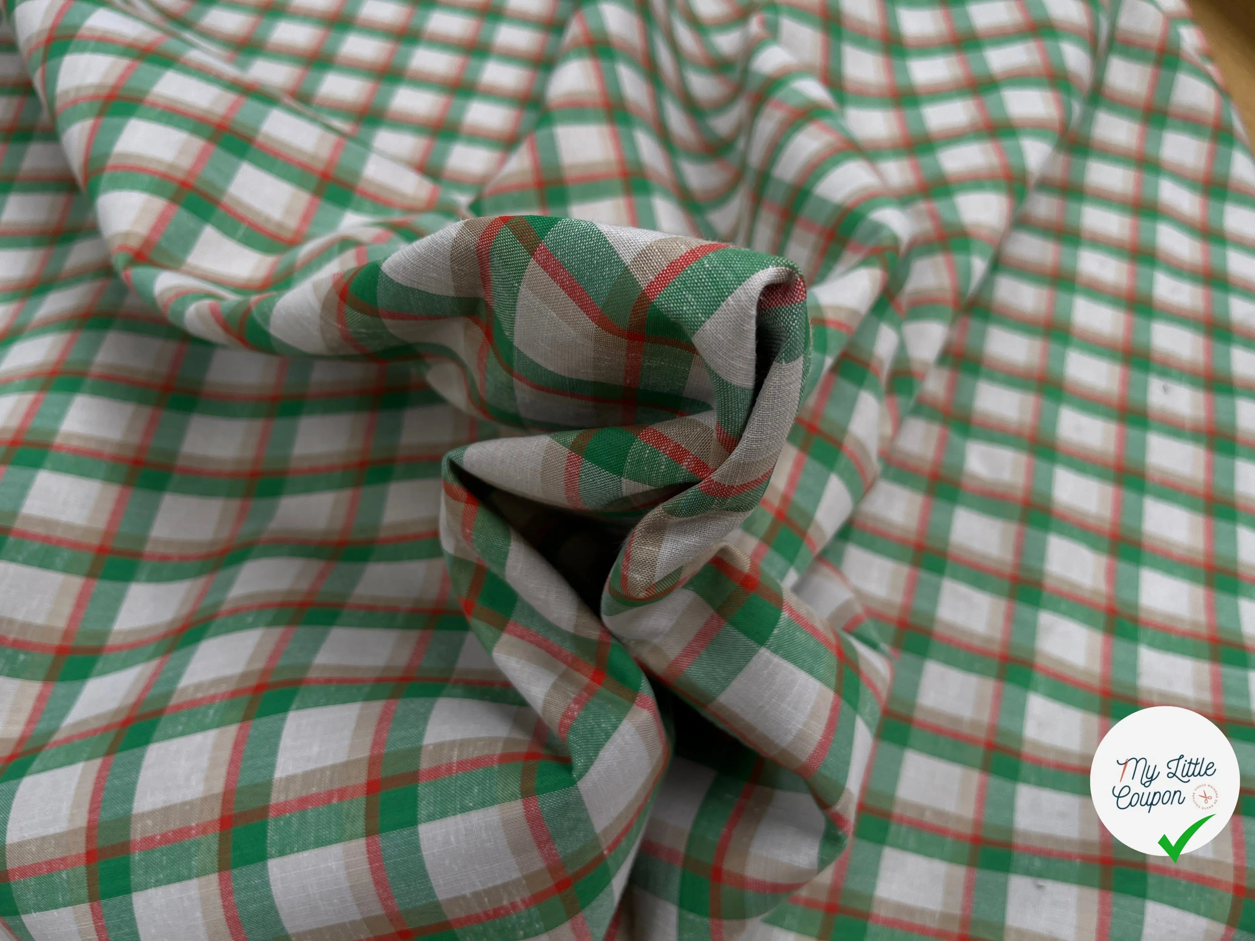 TOILE COTON PARKA CONTRECOLLÉE CARREAUX - My Little Coupon