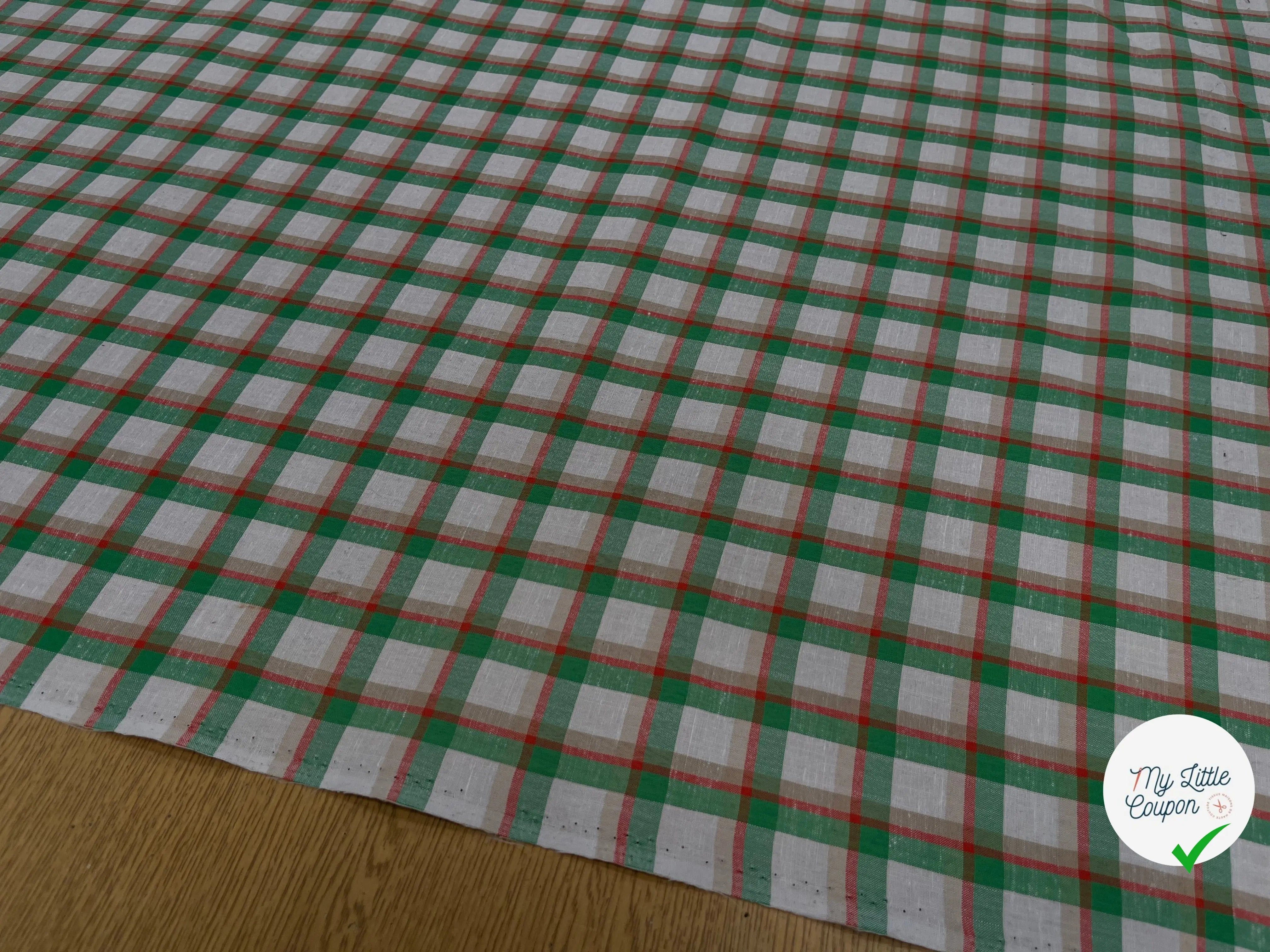 TOILE COTON PARKA CONTRECOLLÉE CARREAUX - My Little Coupon