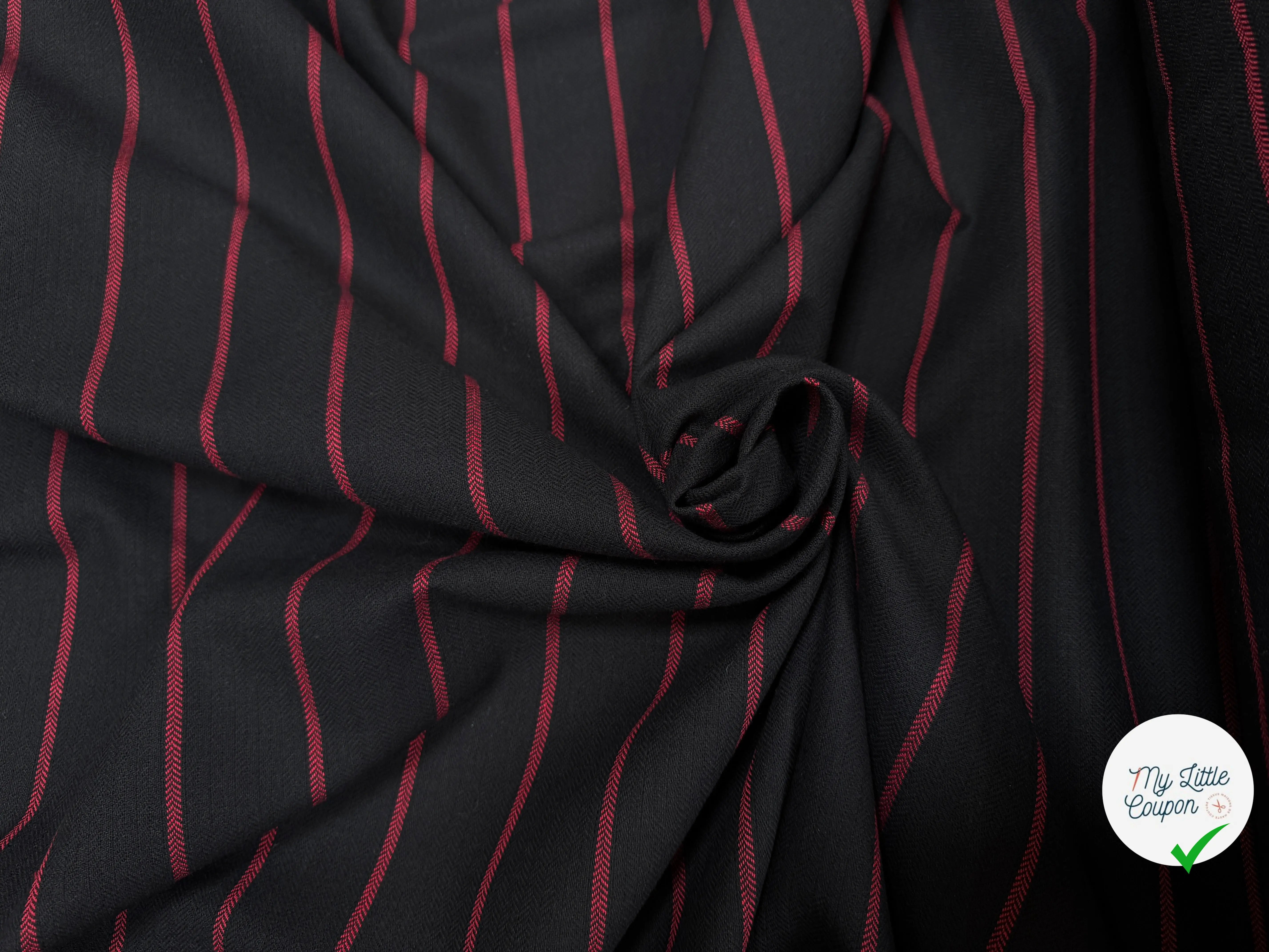 TOILE DE COTON À RAYURES ROUGES - My Little Coupon