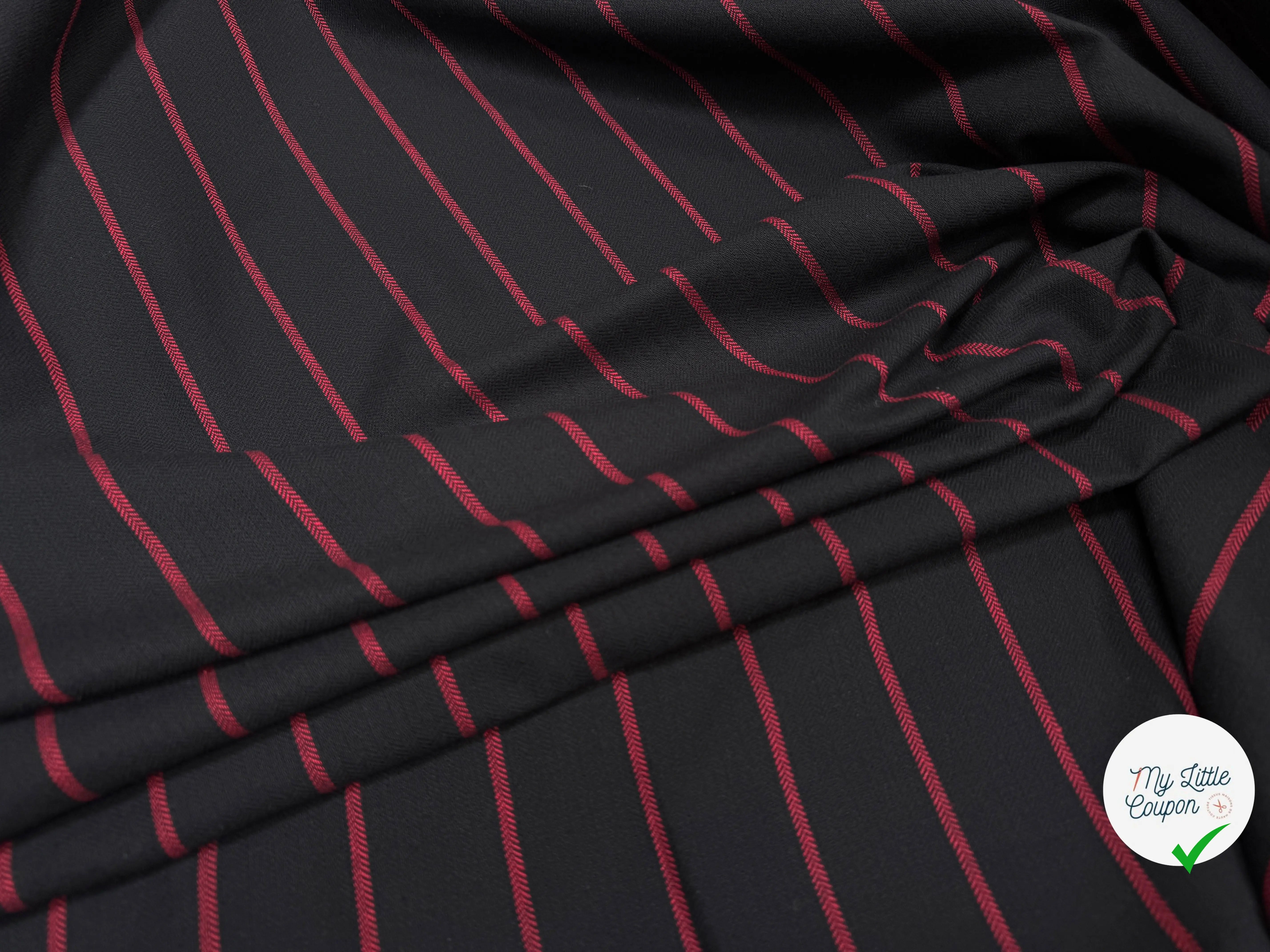 TOILE DE COTON À RAYURES ROUGES - My Little Coupon